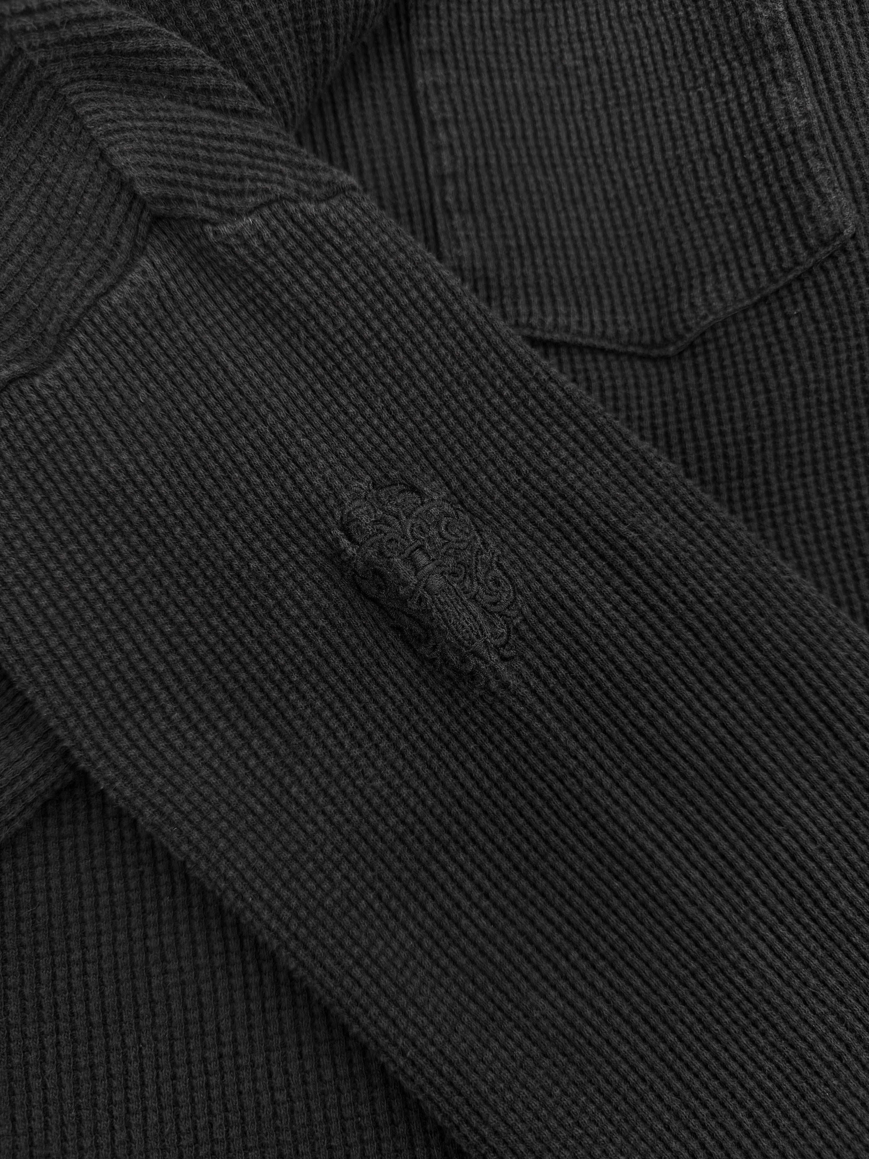Chrome Hearts Dagger Black Thermal Embroidered Long Sleeve Shirt