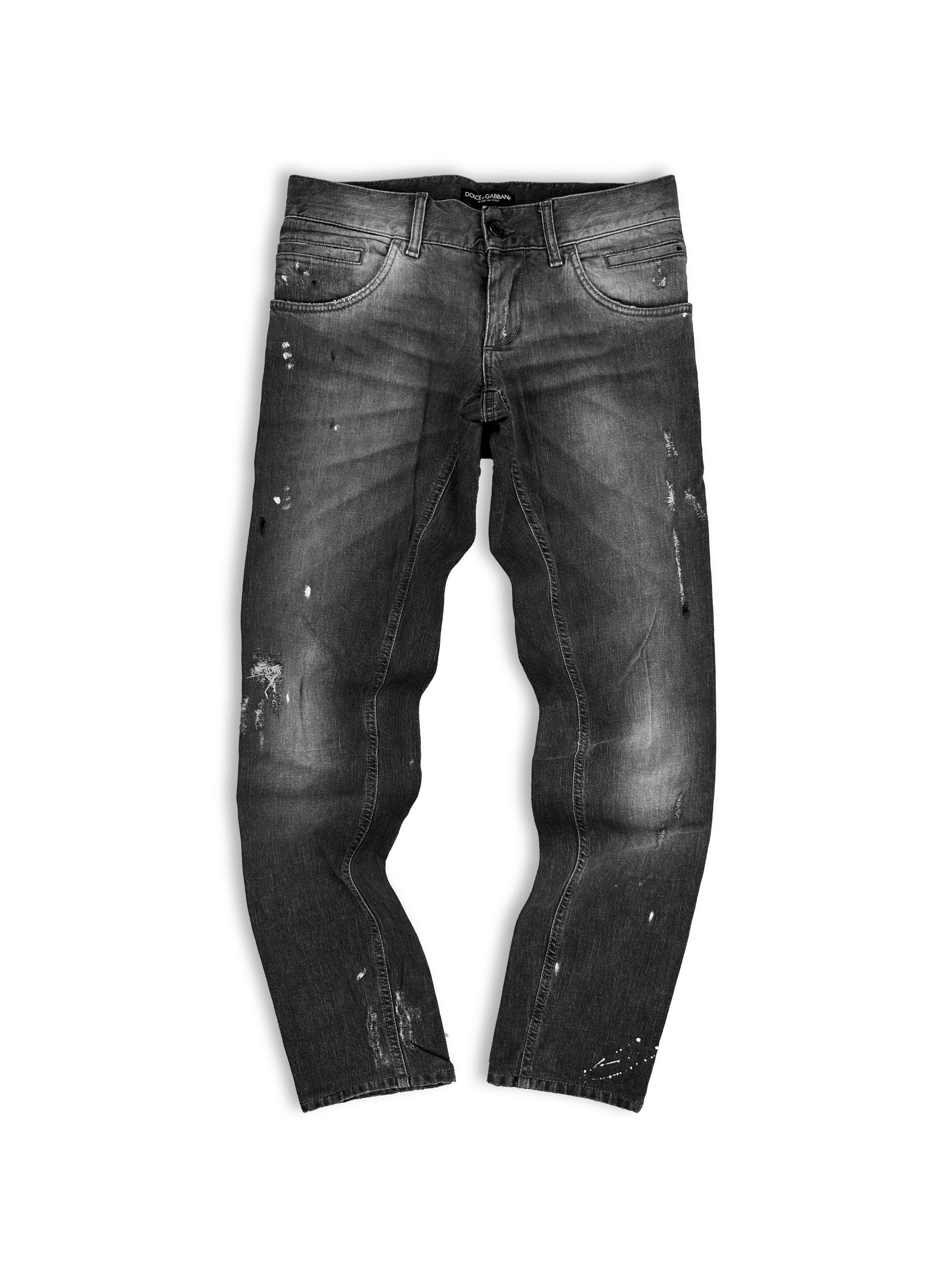 Dolce & Gabbana Dark Wash Distressed Denim