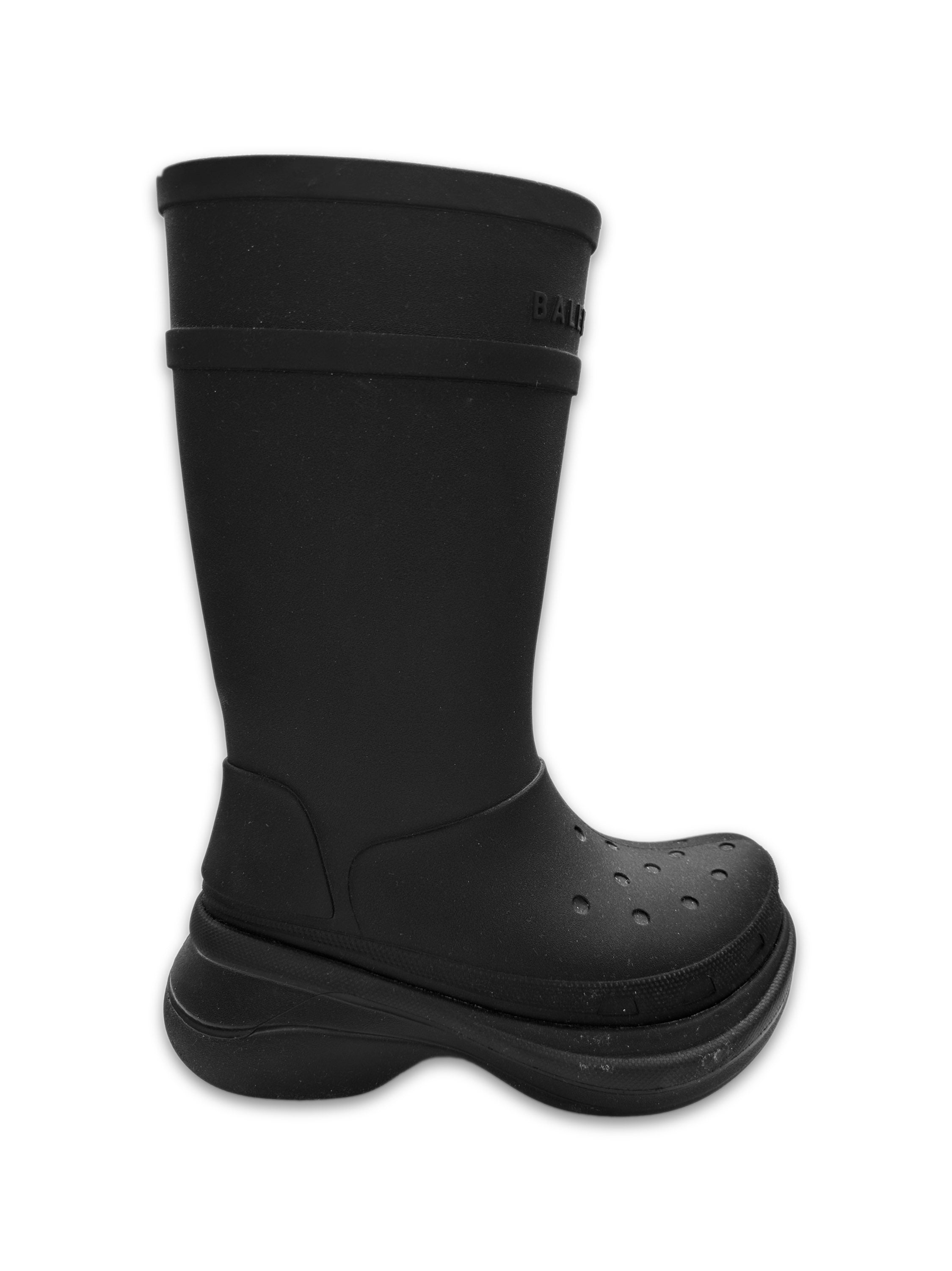 Balenciaga x Crocs Black Hi-top Rubber Rain Boots