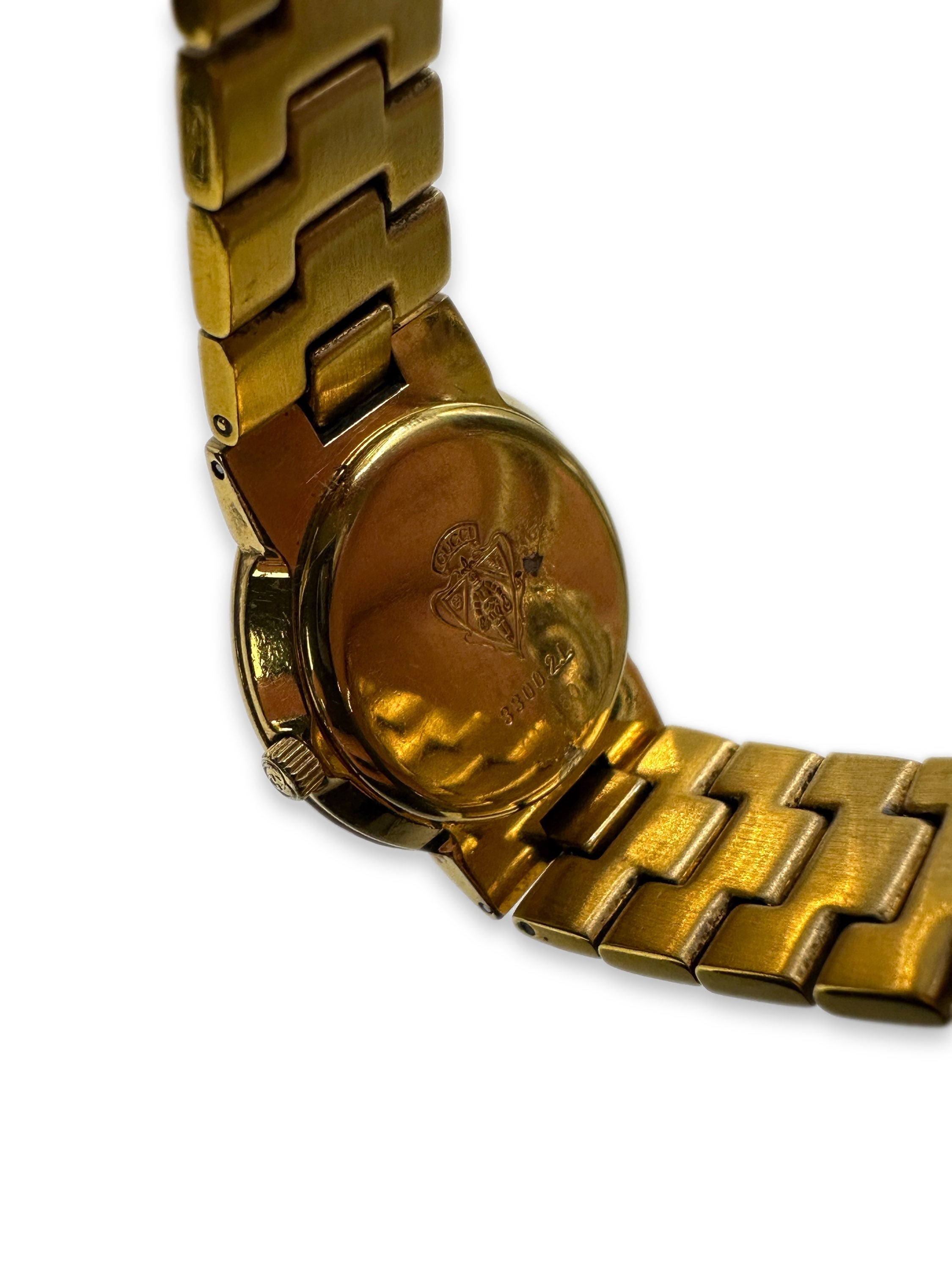 Gucci 14K Gold Plated Etched GG Wrist Watch