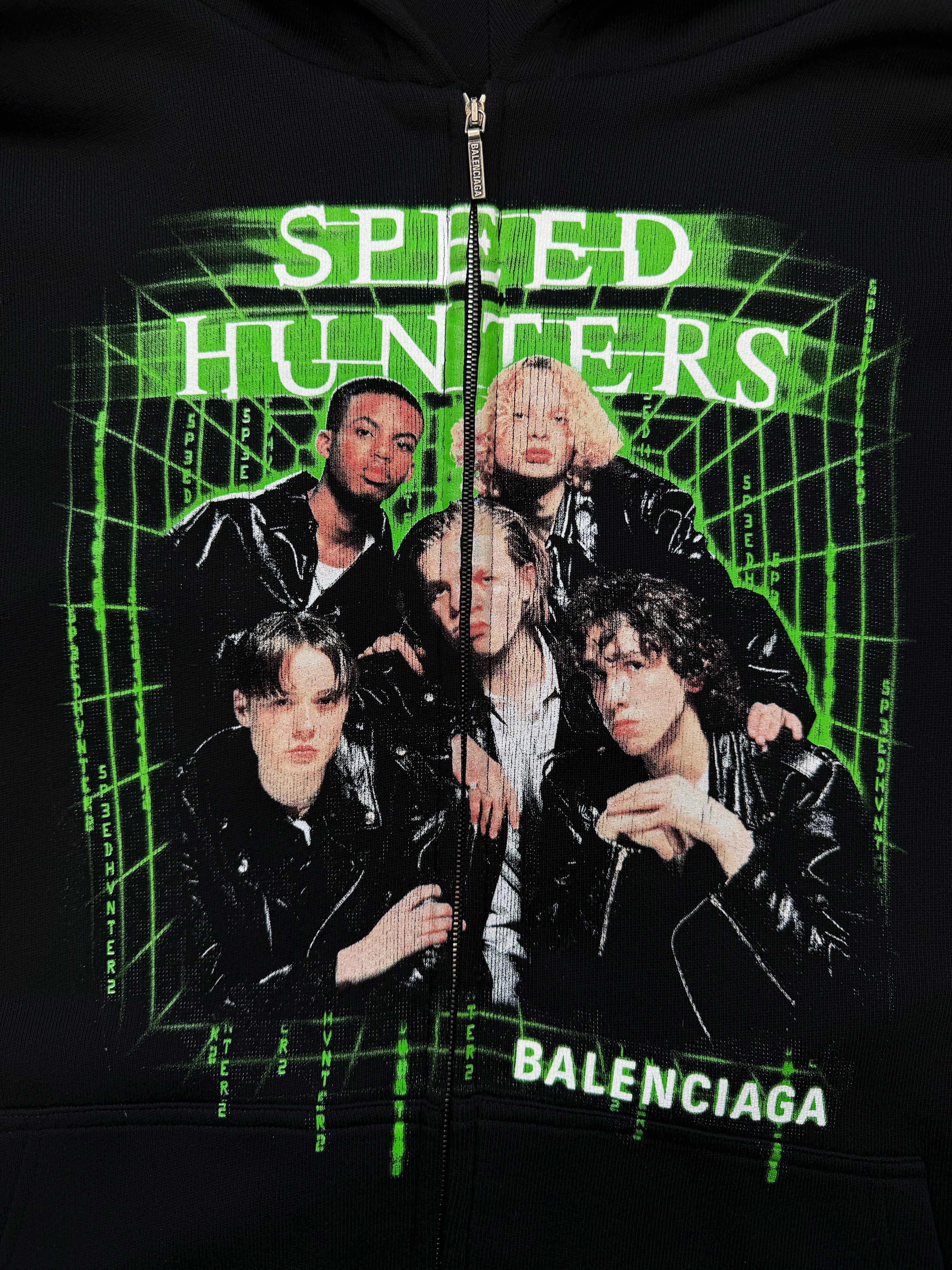 AW18 Balenciaga ‘Speedhunters’ Black Zip-up Heavy Hoodie