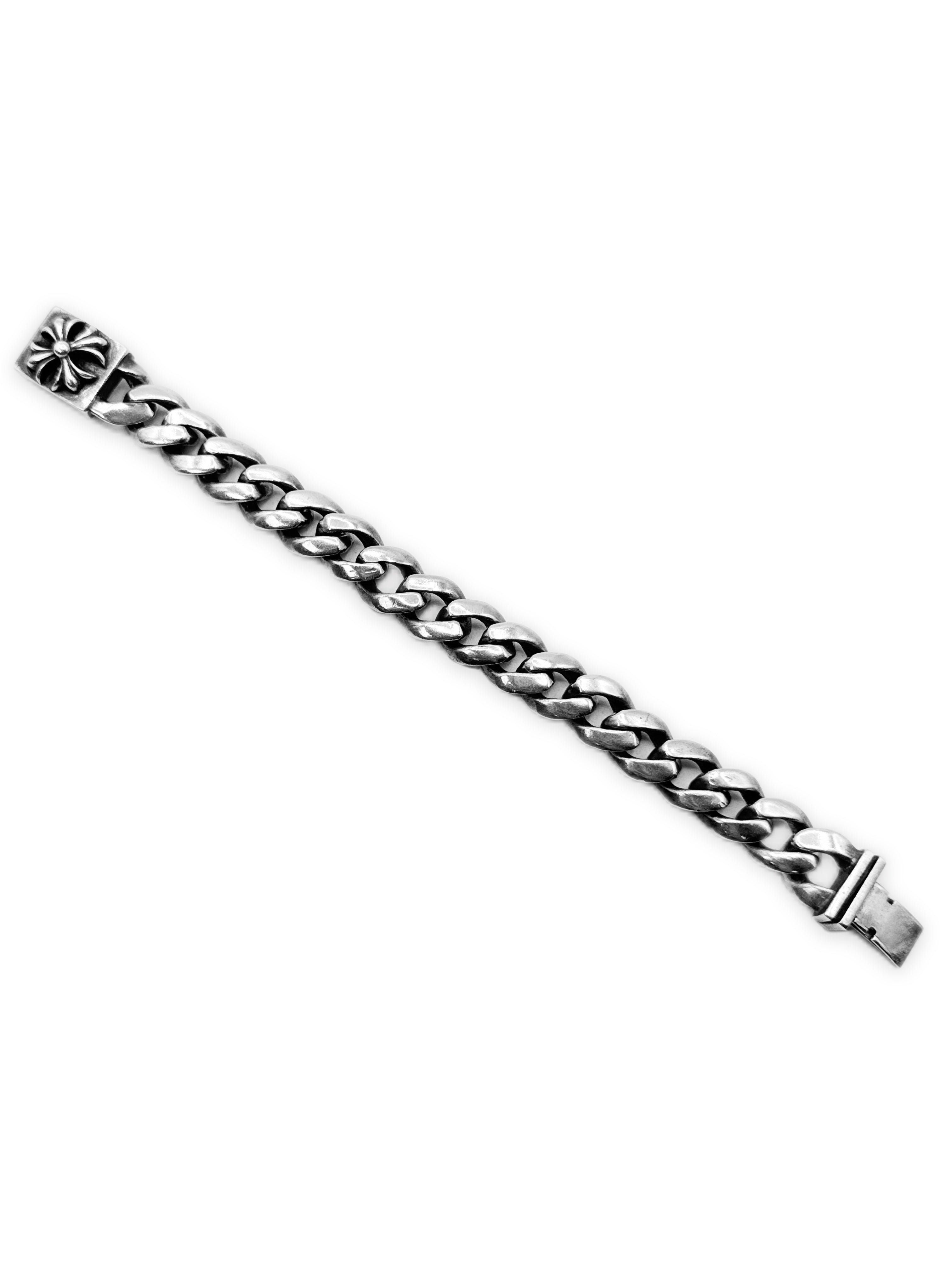 Chrome Hearts Plus Box ID Cuban Link .925 Silver Bracelet