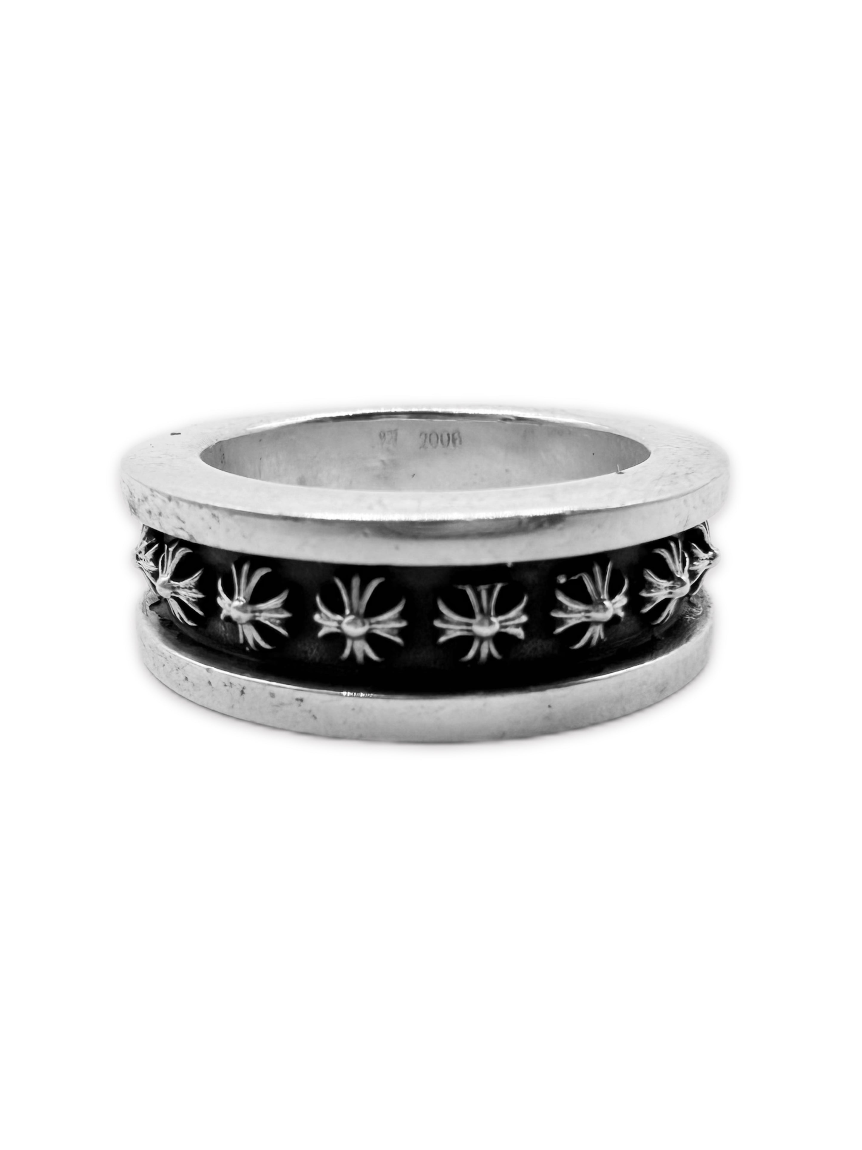 Chrome Hearts Mini Plus Etched .925 Silver Ring