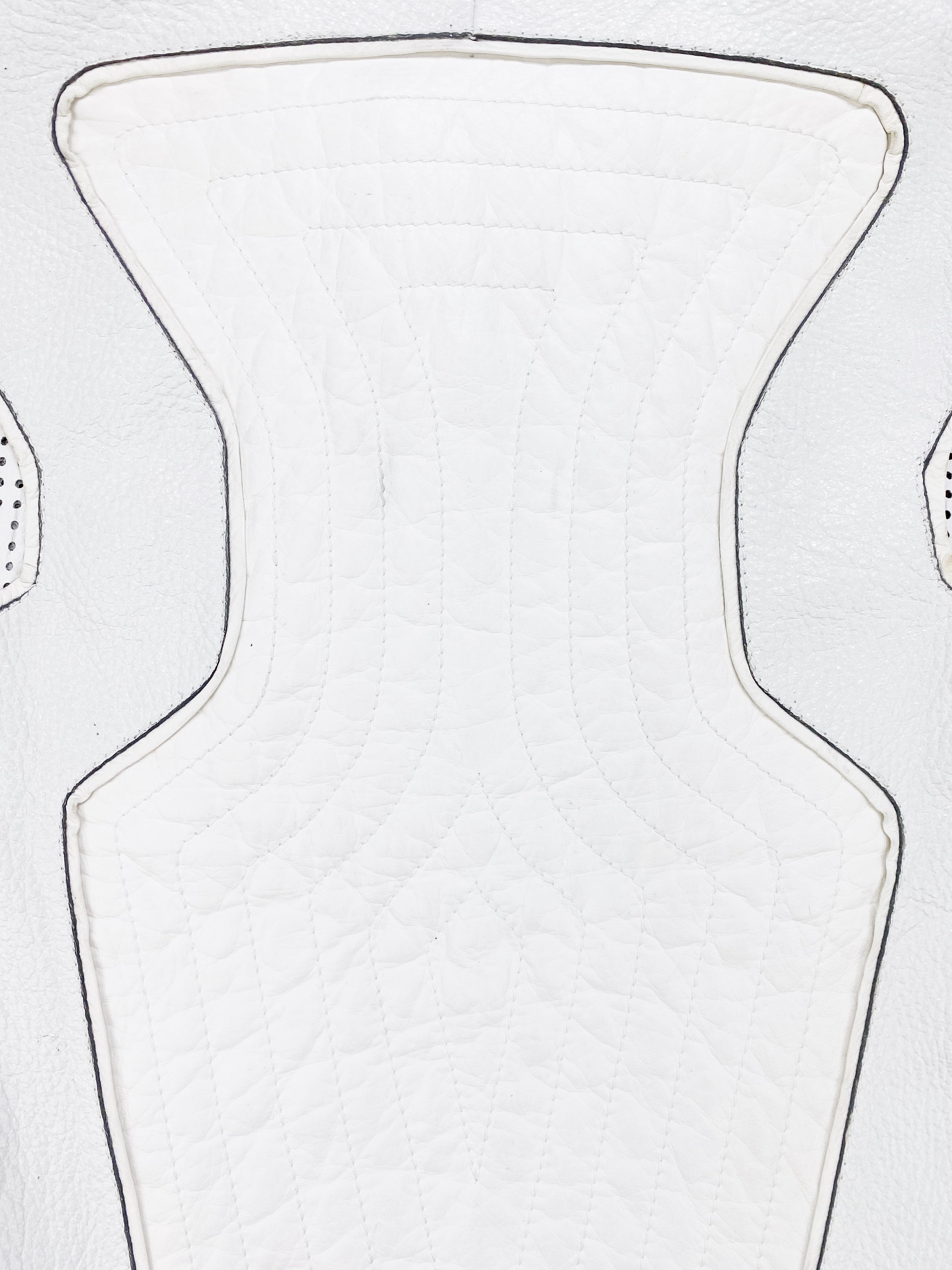 Gucci by Tom Ford White Leather Perforated Laced Racing Jacket