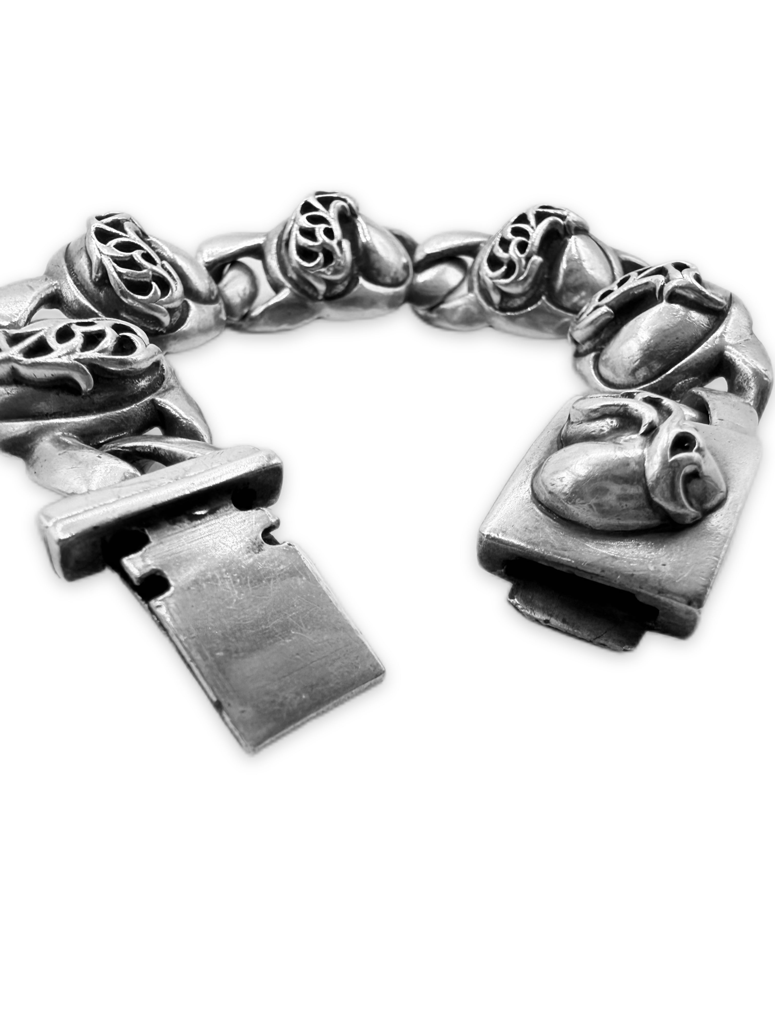 Chrome Hearts ‘Crying Heart’ Cuban Link .925 Silver Braceleto