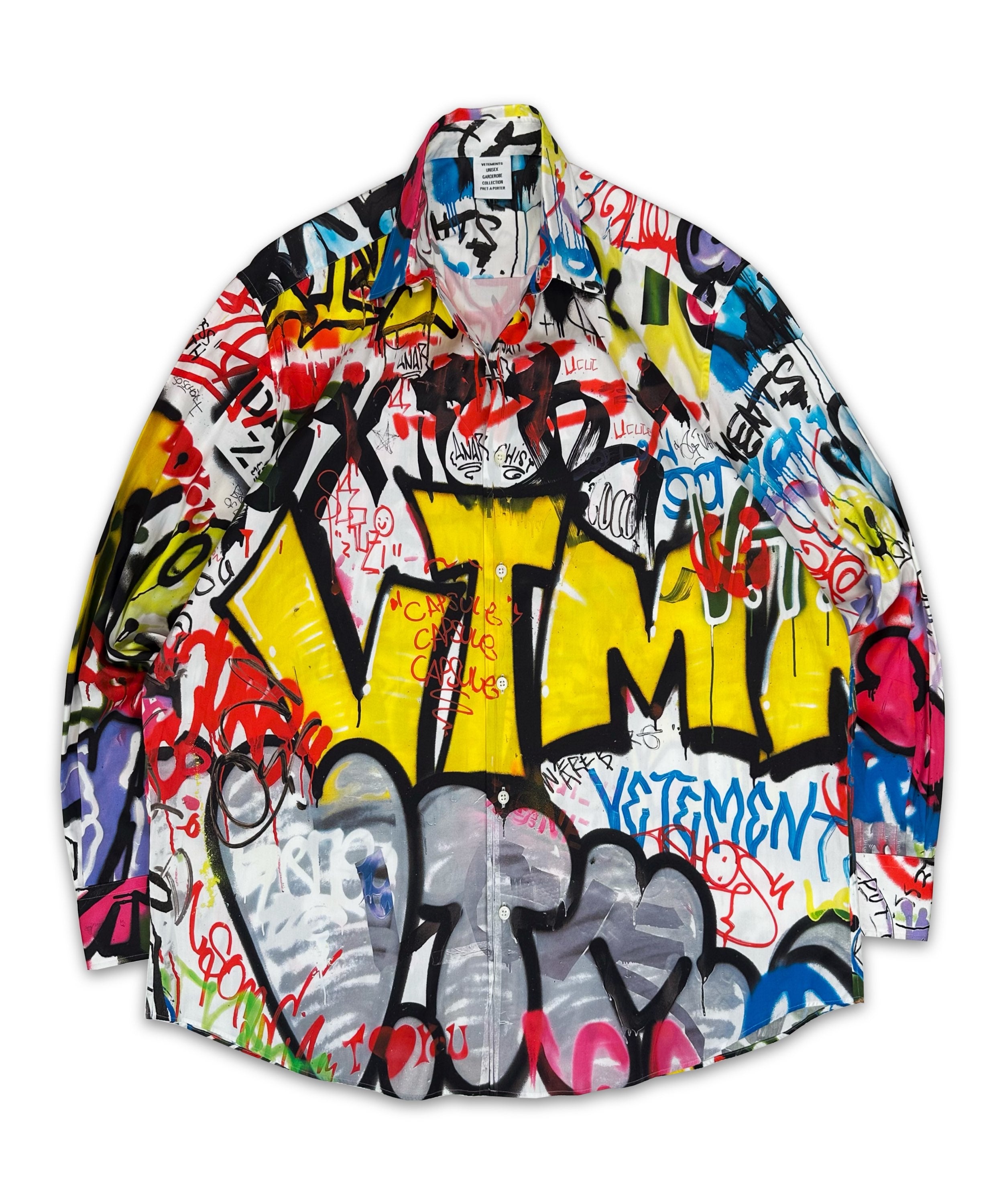 Vêtements ‘Graffiti’ Full Print Oversized Button Up Long Sleeve