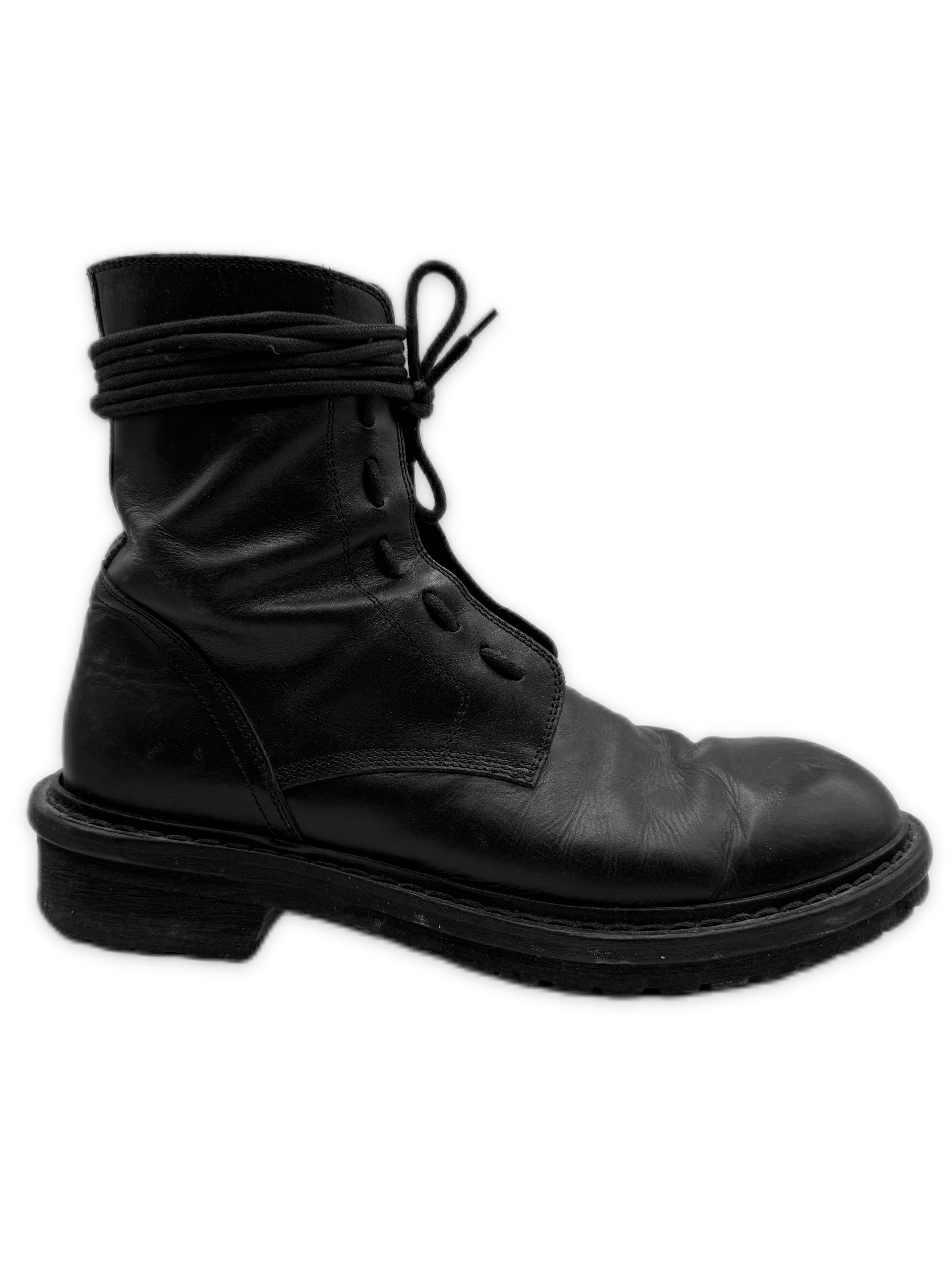 Ann Demeulemeester Hi-top Black Lace Combat Boots