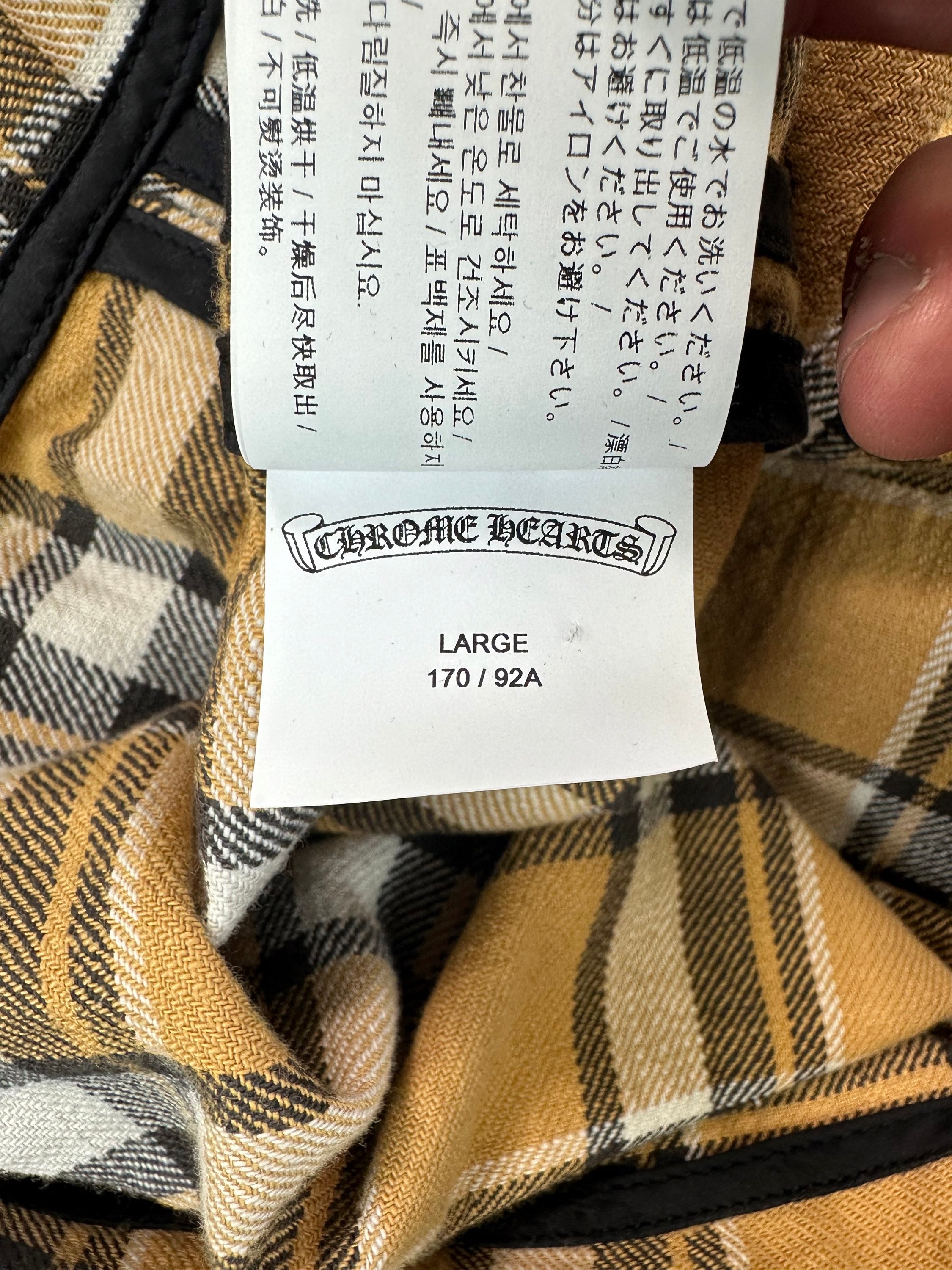 Chrome Hearts Yellow .925 Silver Cropped Flannel Jacket