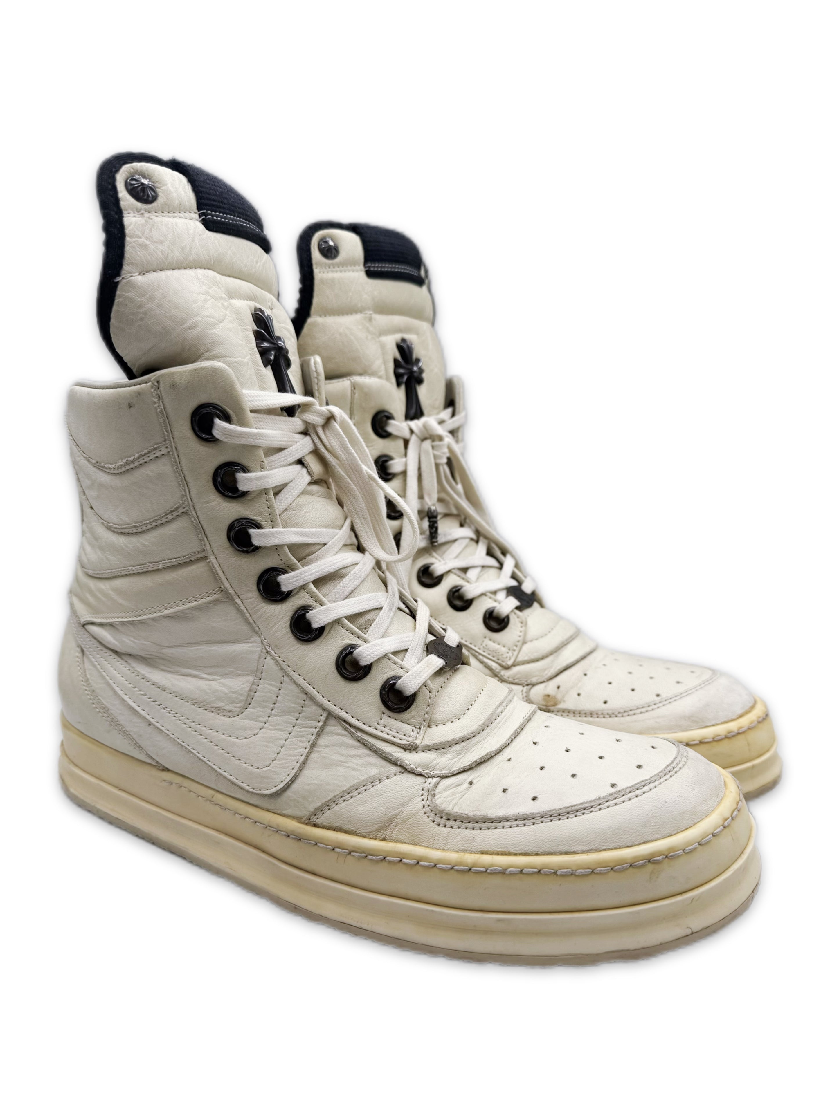 SS06 Rick Owens x Chrome Hearts OG Cross Milk Dunk Sneakers