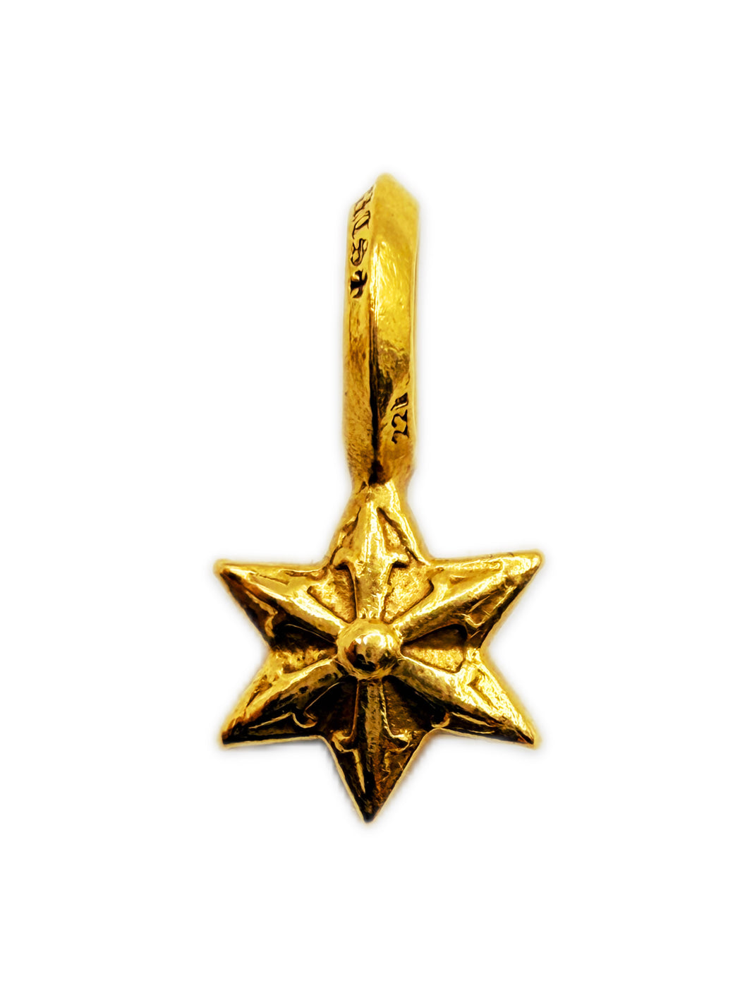 Chrome Hearts 5 Point Star 22k Gold Charm Pendant