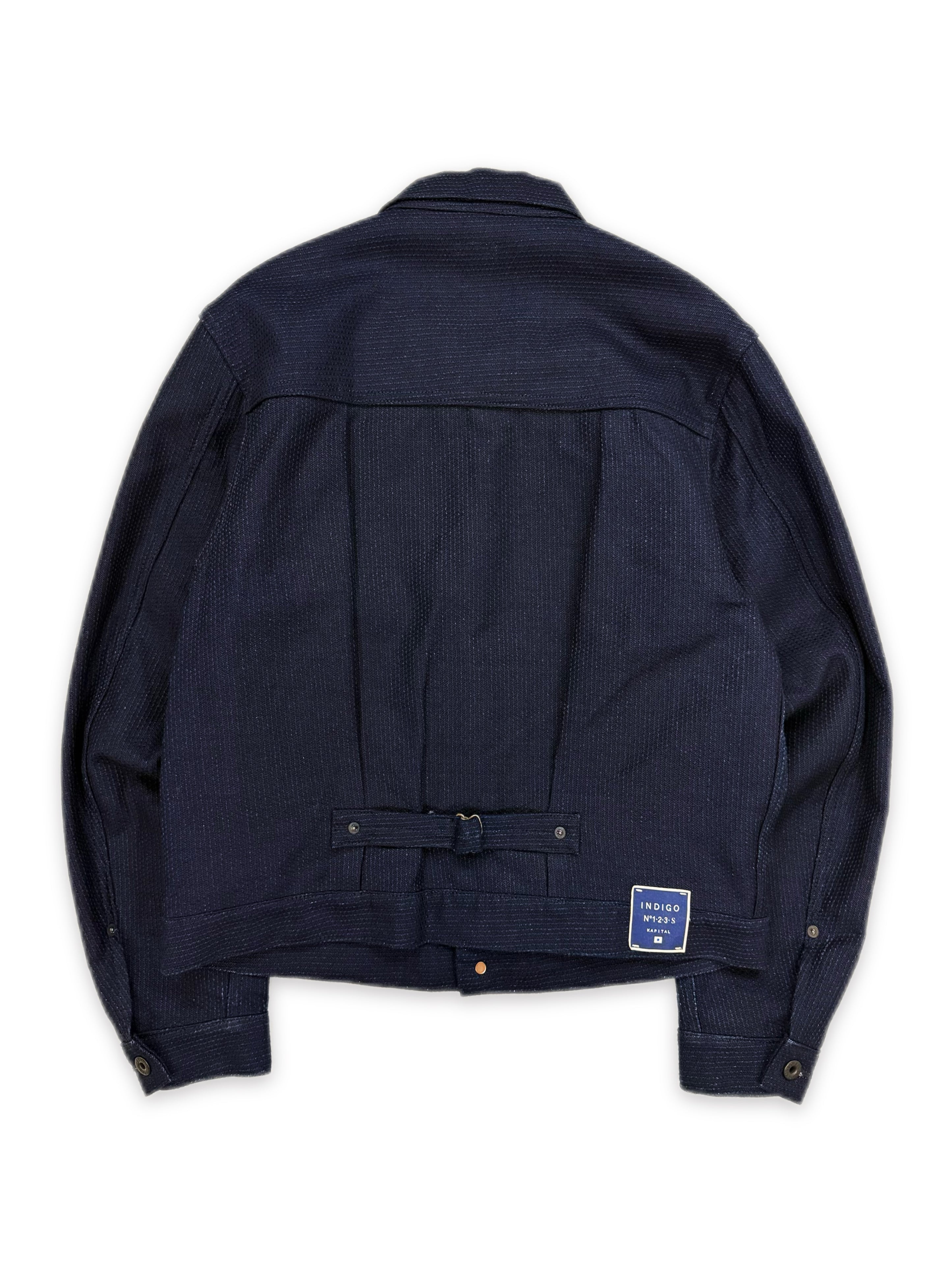Kapital Navy Blue ‘Century’ Chest Pocket Denim Trucker Jacket