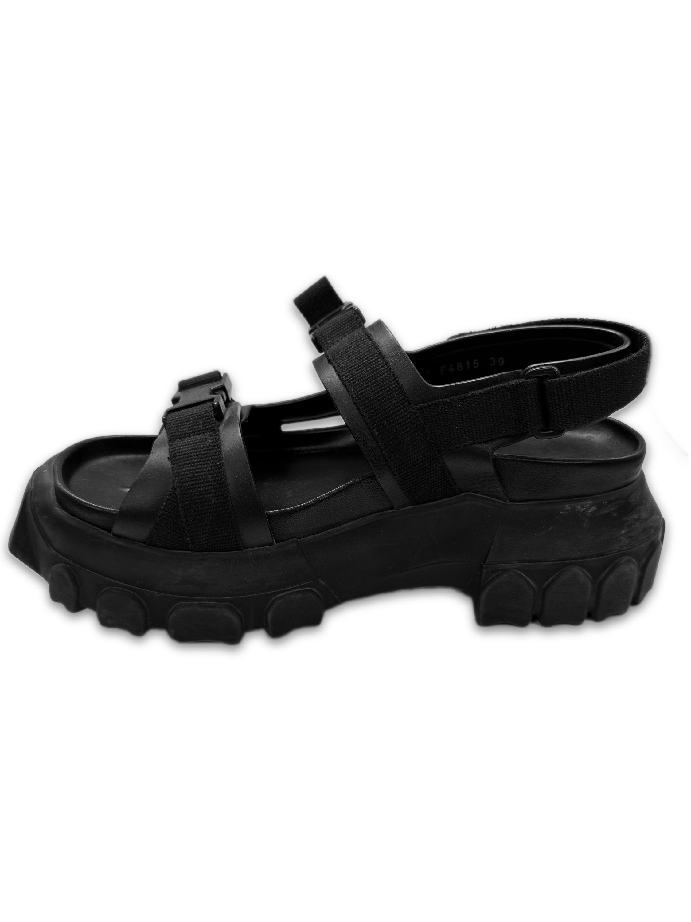 Rick Owens Black Platform ‘Tractor’ Sole Sandals