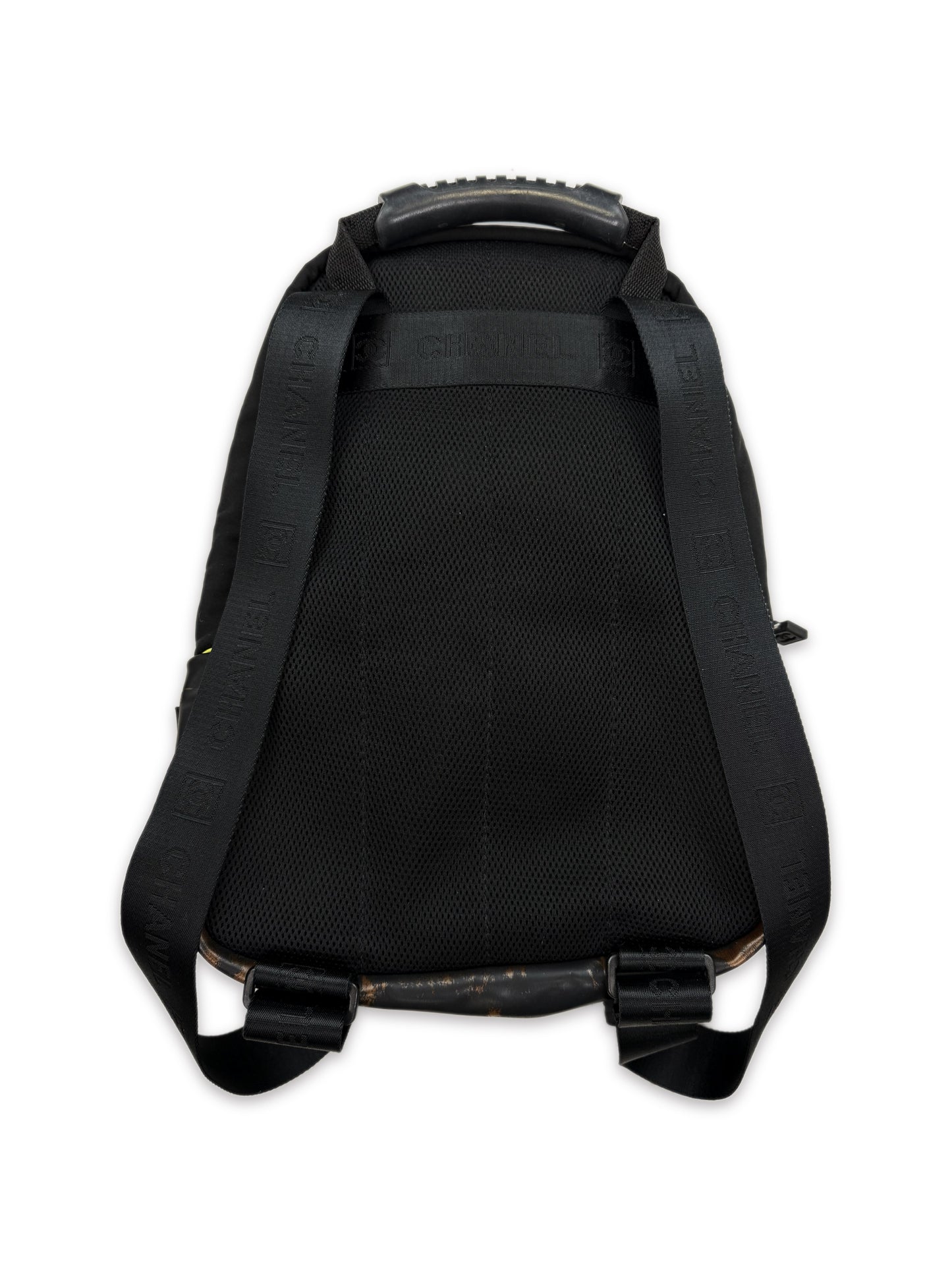 2005 Chanel Sport Neon Green Nylon Logo Backpack