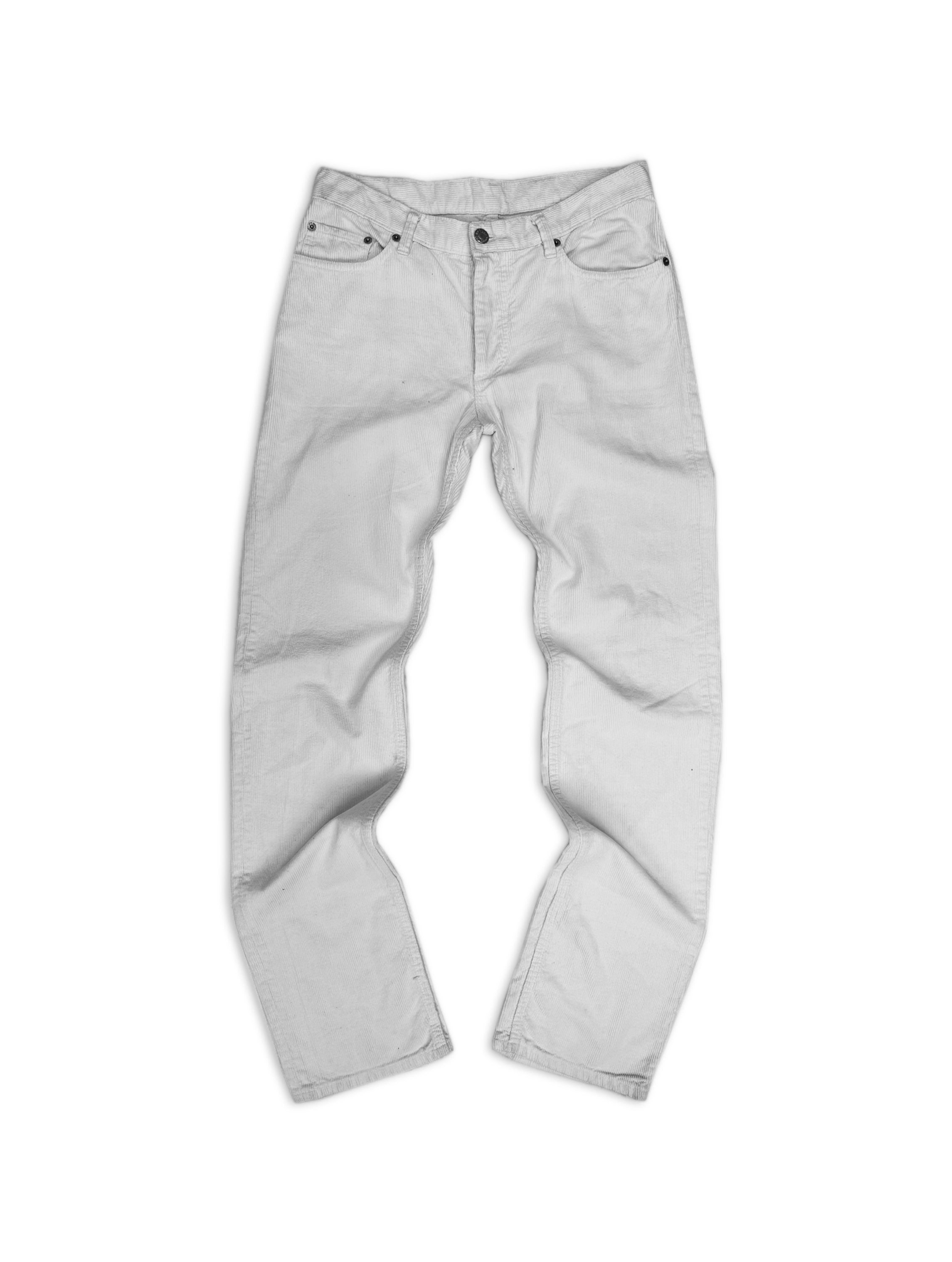 00s Helmut Lang White Corduroy Boot Cut Pants