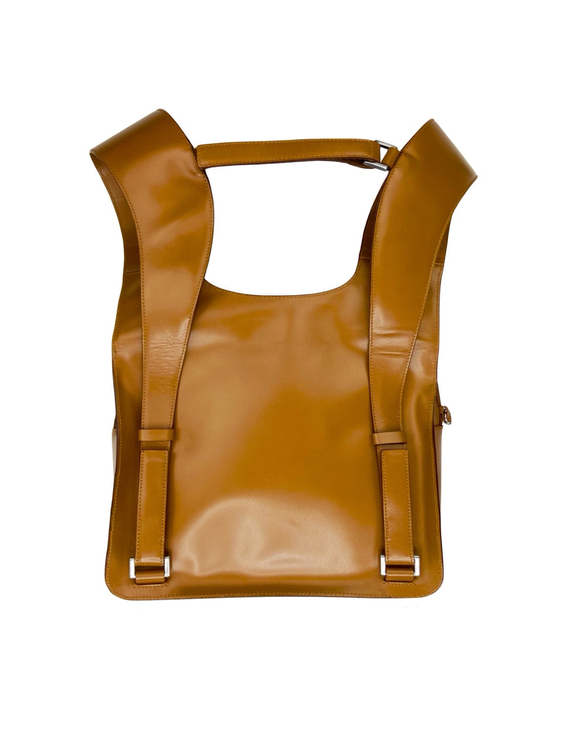 SS99 Prada Caramel Leather Embossed Chest Rig Backpack