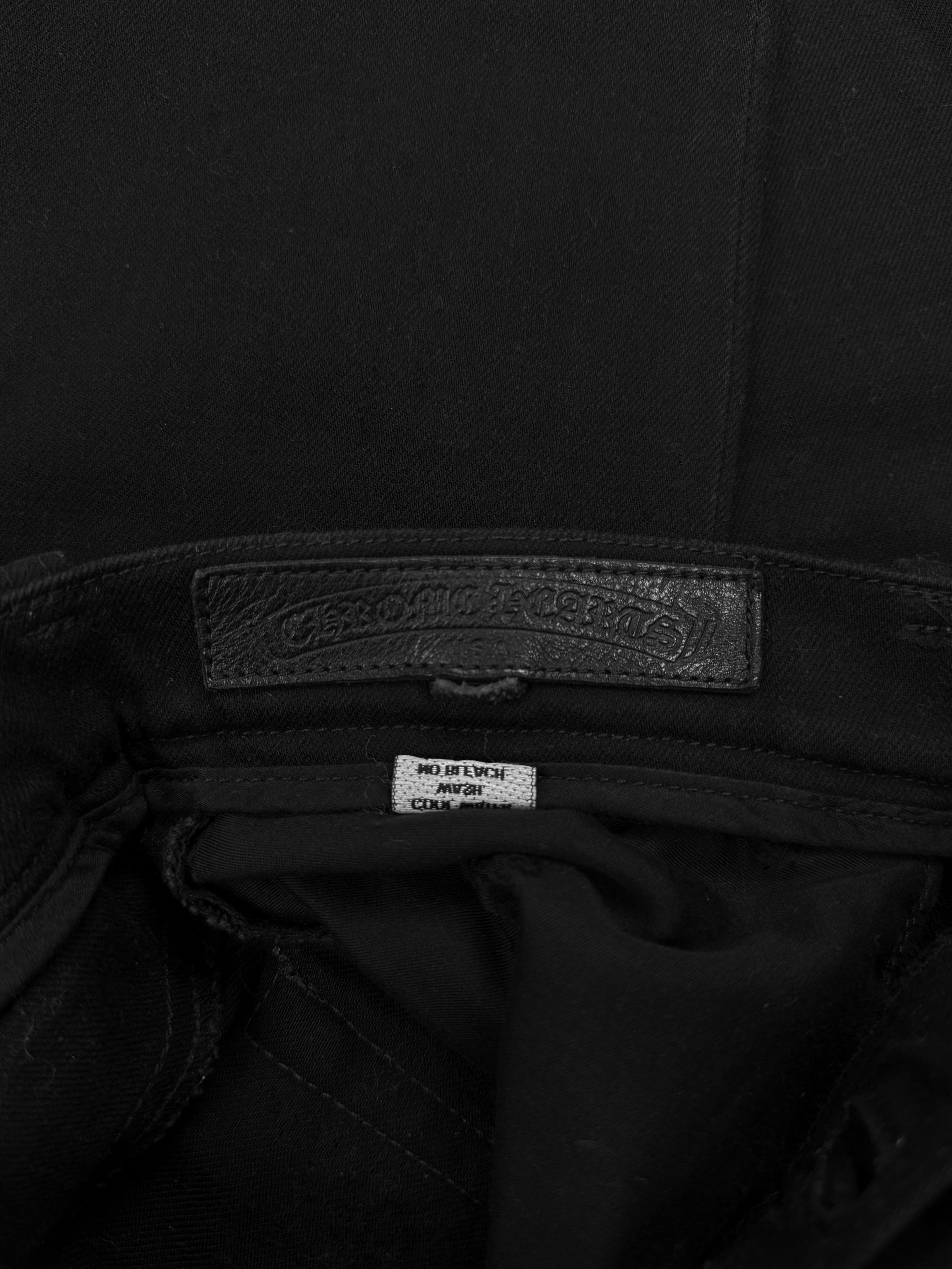 Chrome Hearts Fleur Knee Black .925 Silver Boot Cut Denim