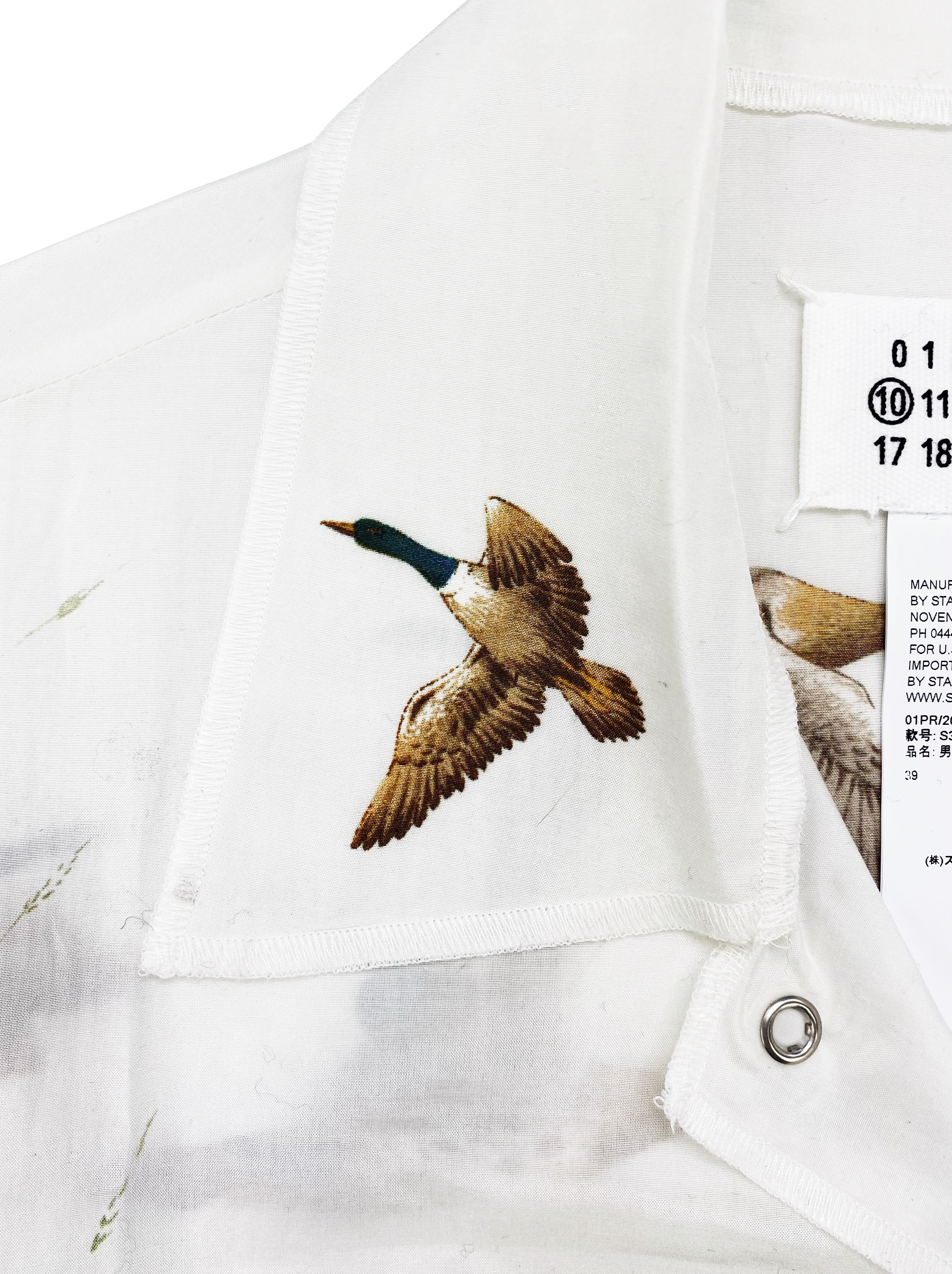SS17 Margiela Silk Fox Graphic Collared Button Up Longsleeve