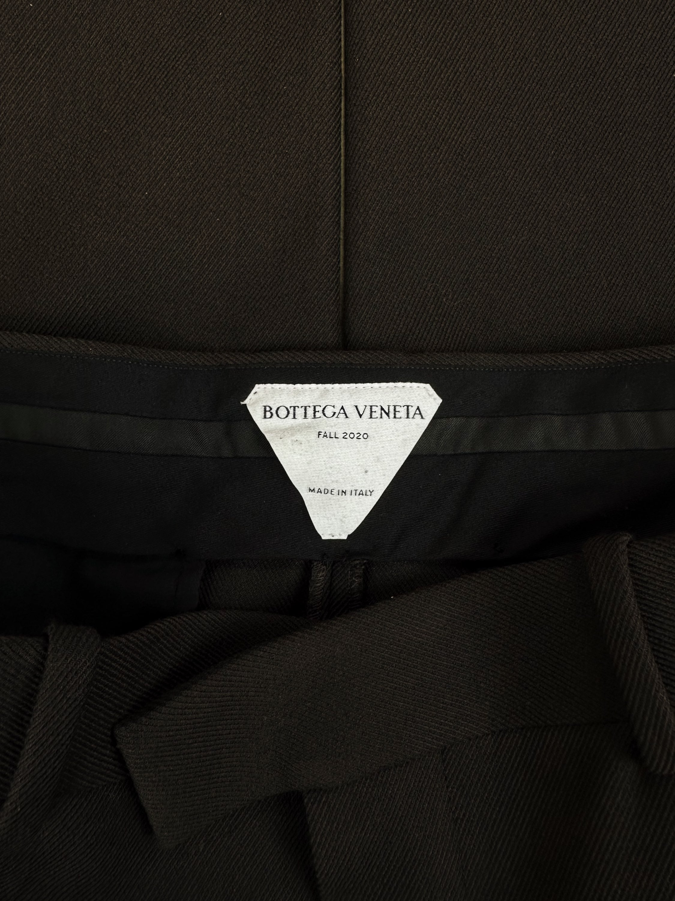 Bottega Veneta Dark Brown Flared Heavy Weight Trousers