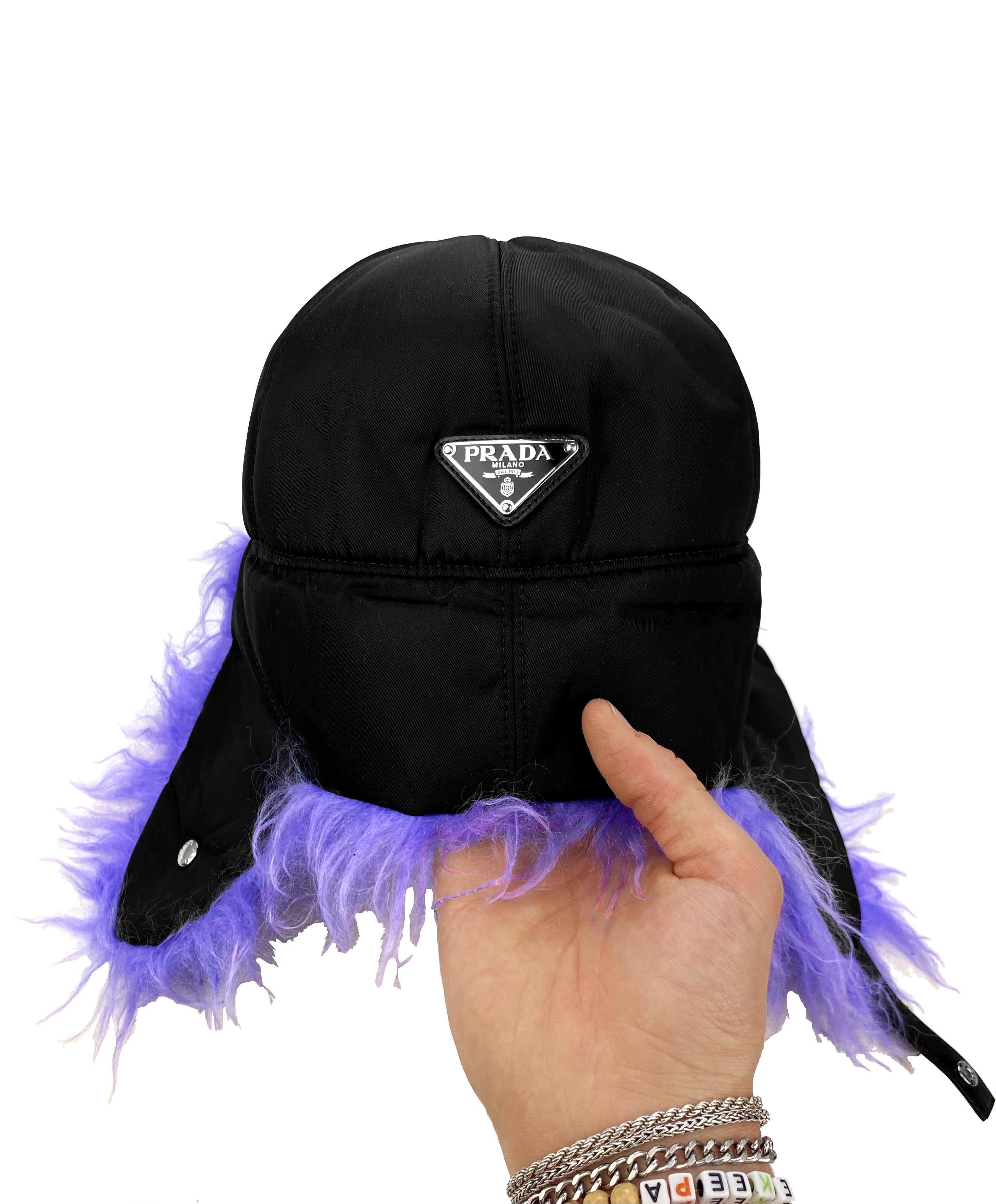 FW19 Prada Faux Fur Urshanka Nylon Trapper Hat