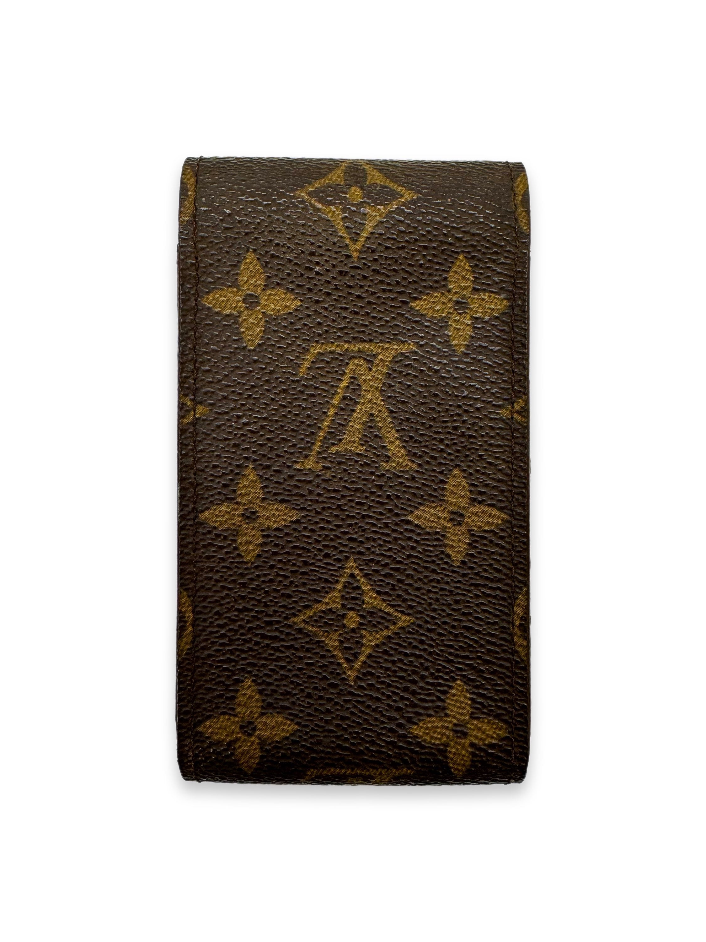 90s Louis Vuitton Brown LV Monogram Cigarette Holder