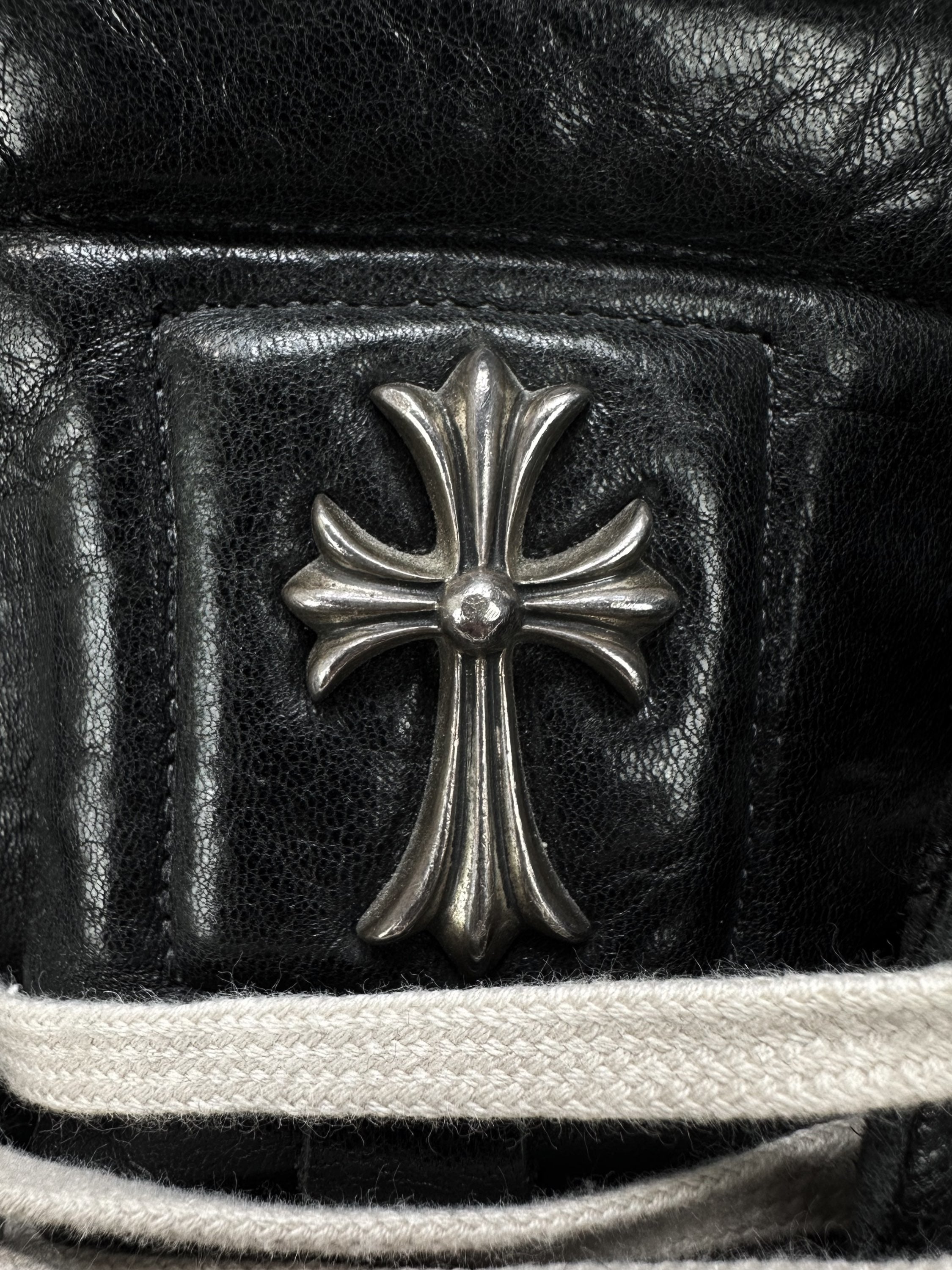 Chrome Hearts x Rick Owens .925 Silver Black Leather Geobasket Sneakers