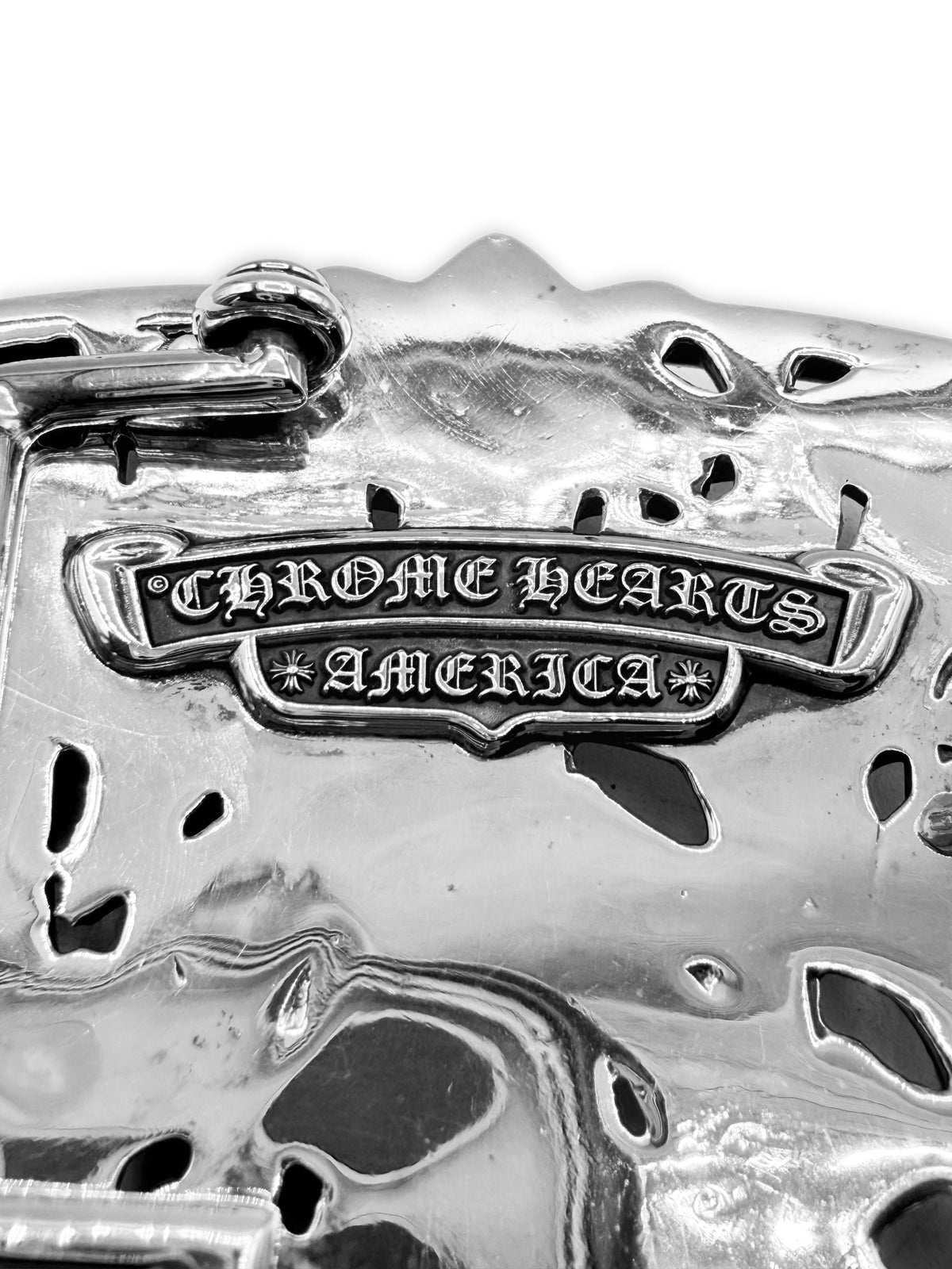 Chrome Hearts Cemetery Cross 1.5 in .925 Silver Belt Buckle