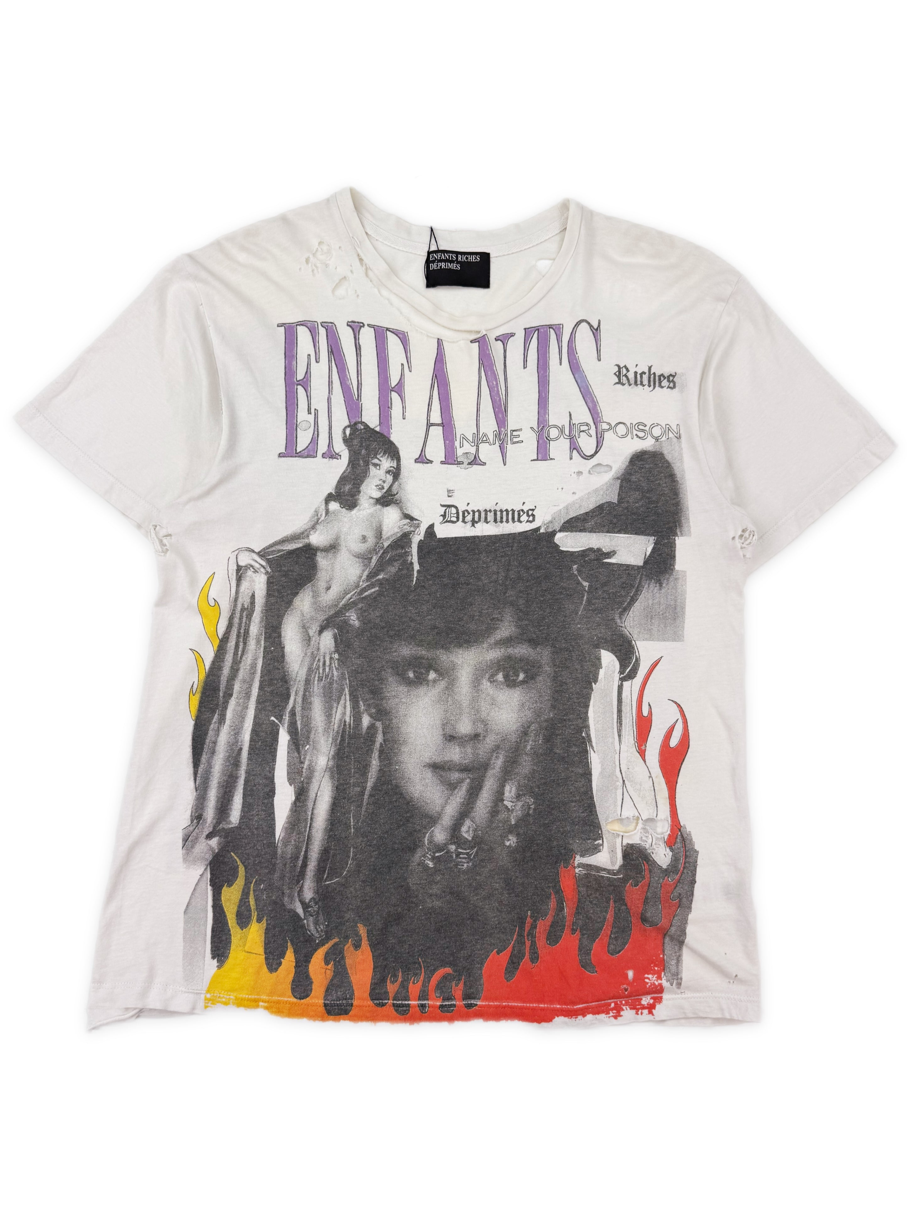 Enfants Riches Deprimes ‘Name Your Poison’ White Graphic T-Shirt
