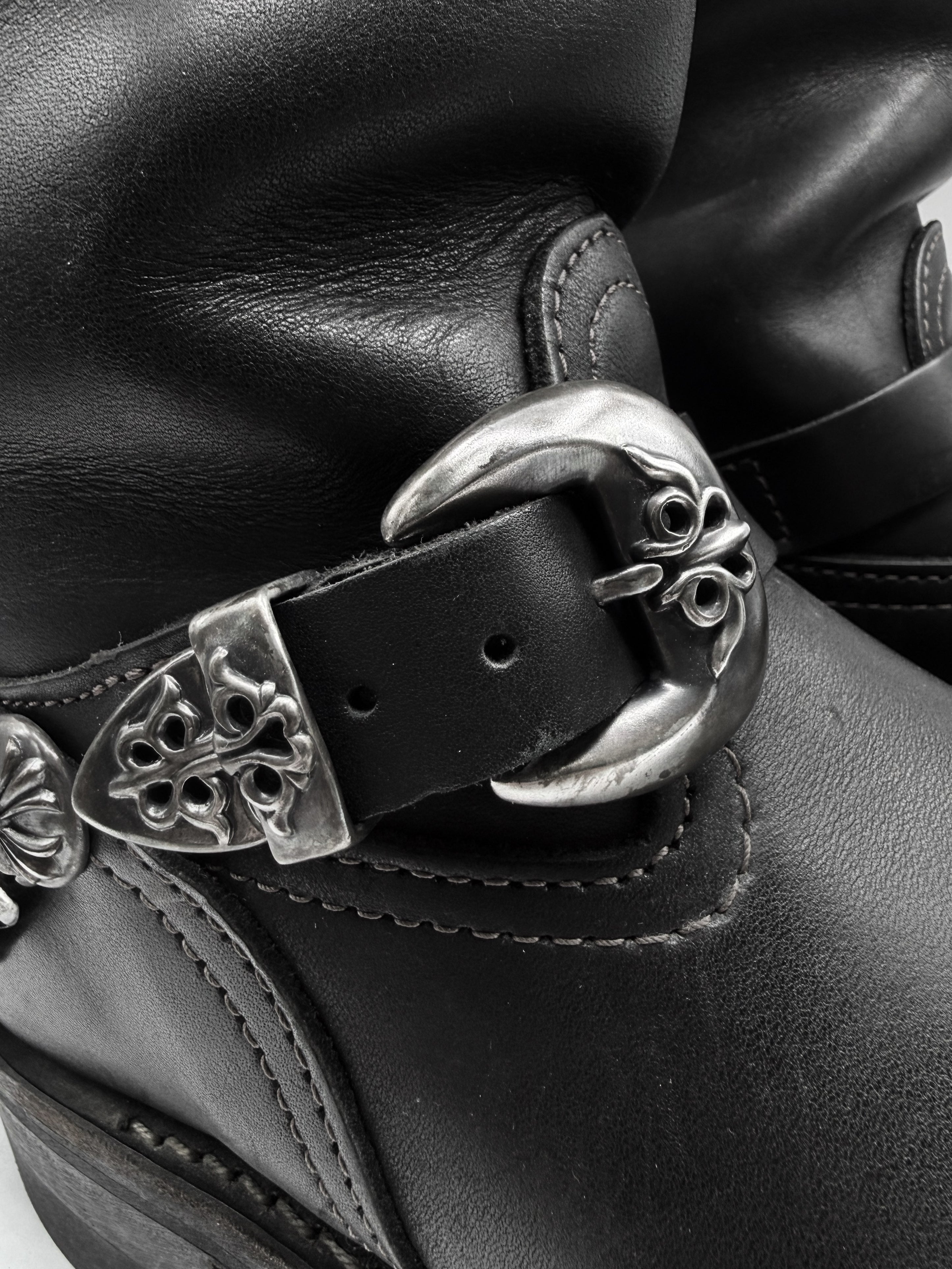 Chrome Hearts x Wesco 3 Piece Cuban Link Silver Cross Engineer Boots