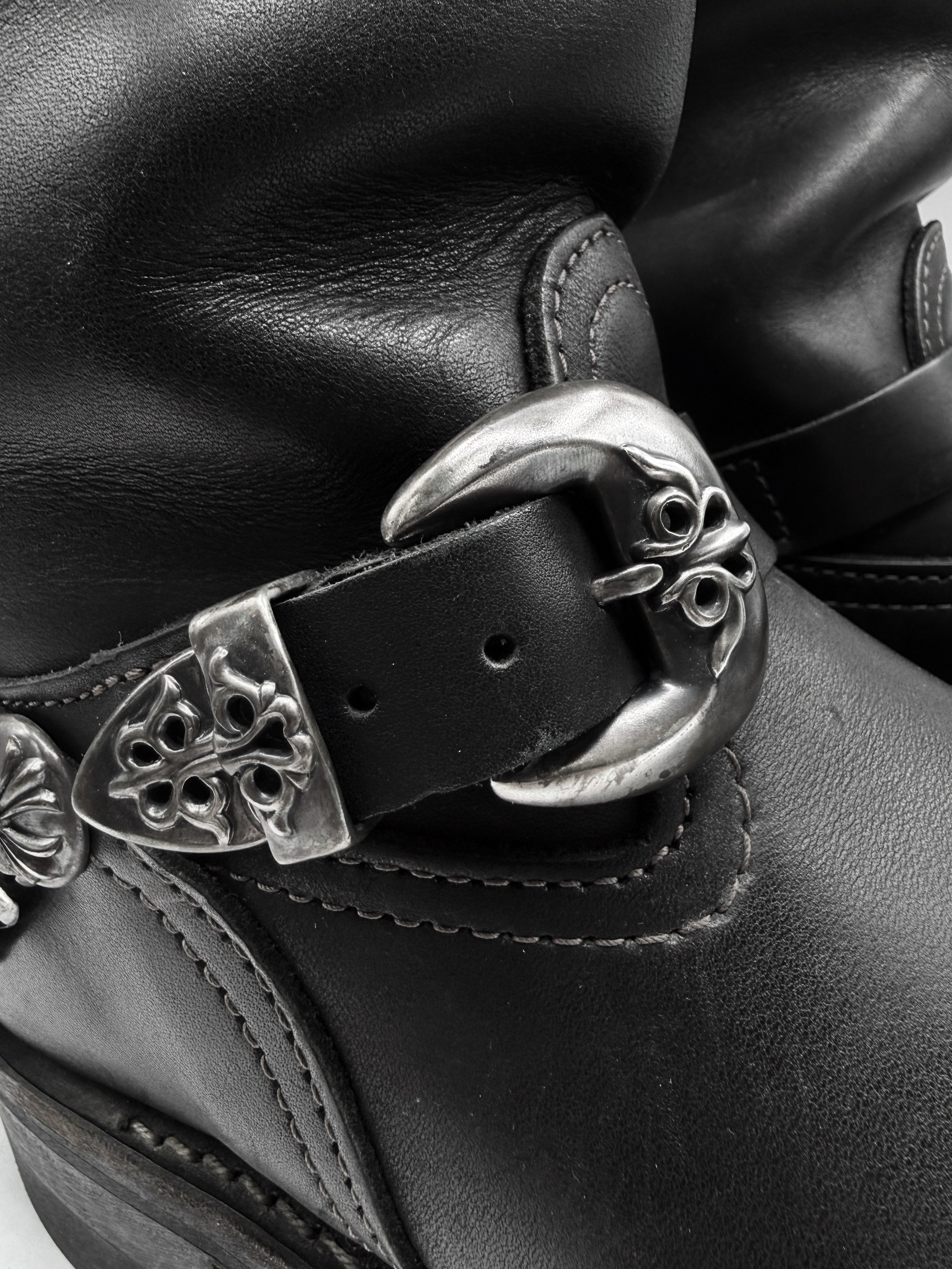 Chrome Hearts x Wesco 3 Piece Cuban Link Silver Cross Engineer Boots