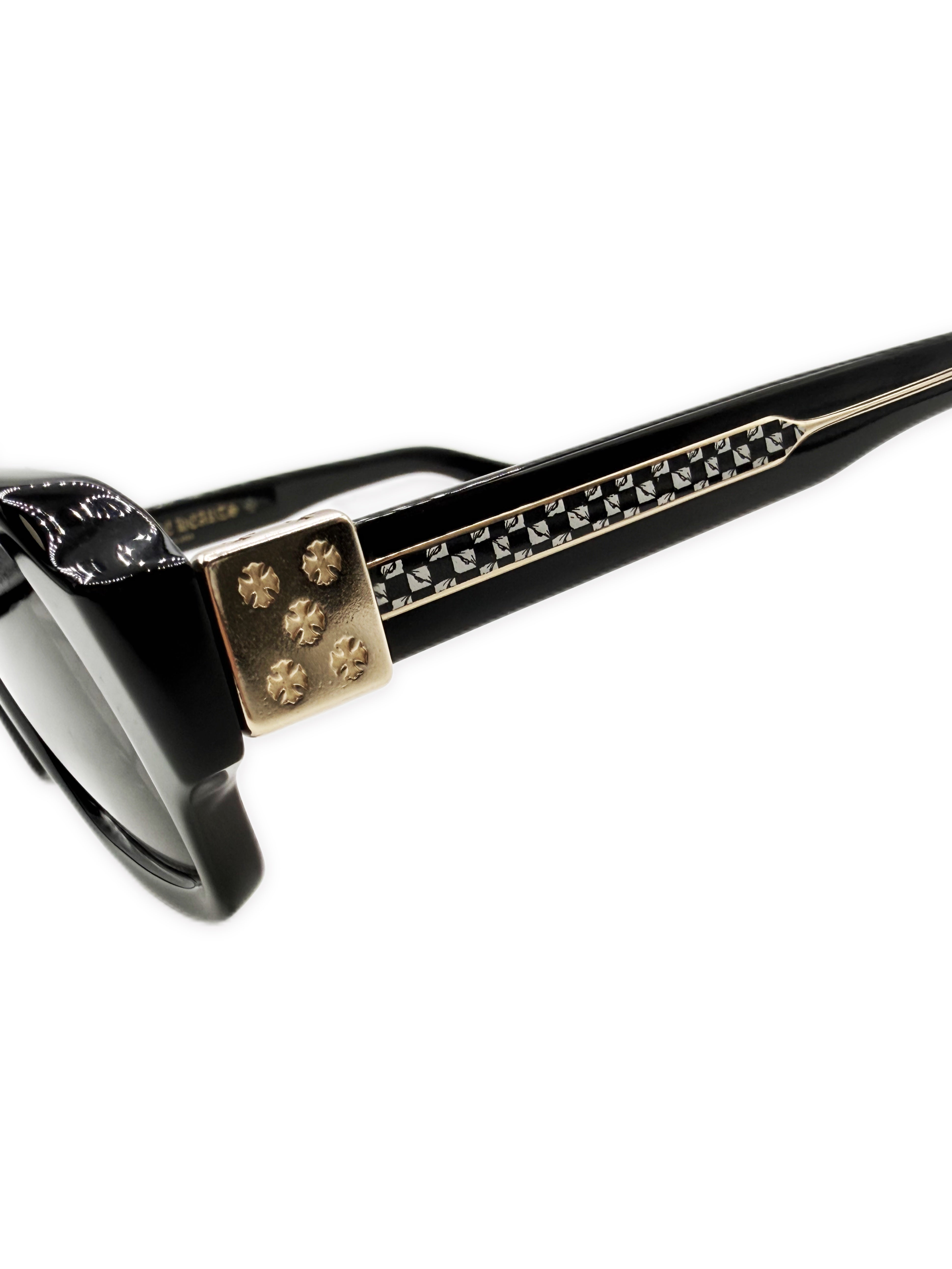 クロムハーツ CHROME HEARTS MATTY BOY 99 EYES TV PARTY SUNGLASSES CHROME HEARTS X MATTY BOY TV PARTY 99 EYES 18K GOLD SUNGLASSES