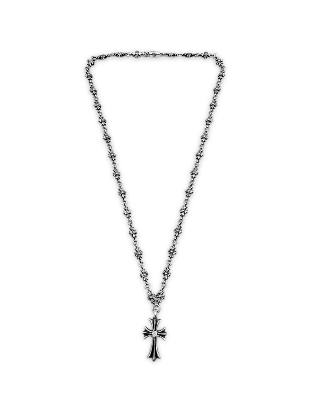 Chrome Hearts Diamond Factory Set Tiny E 21 in Necklace