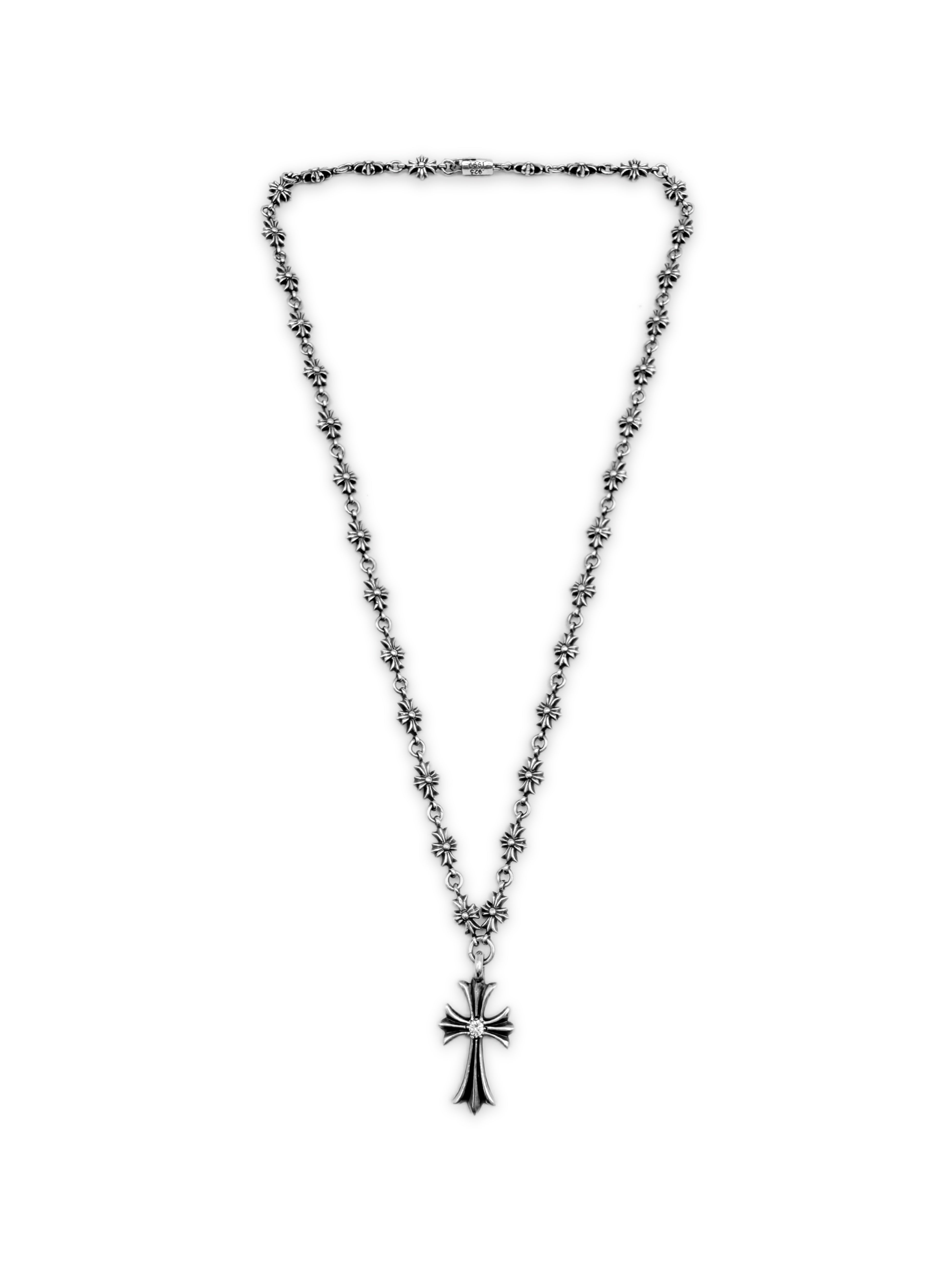 Chrome Hearts Diamond Factory Set Tiny E 21 in Necklace