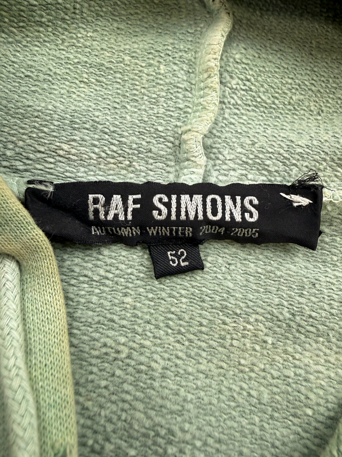 AW04 Raf Simons Waves Shipwreck Mint Green Paisley Hoodie