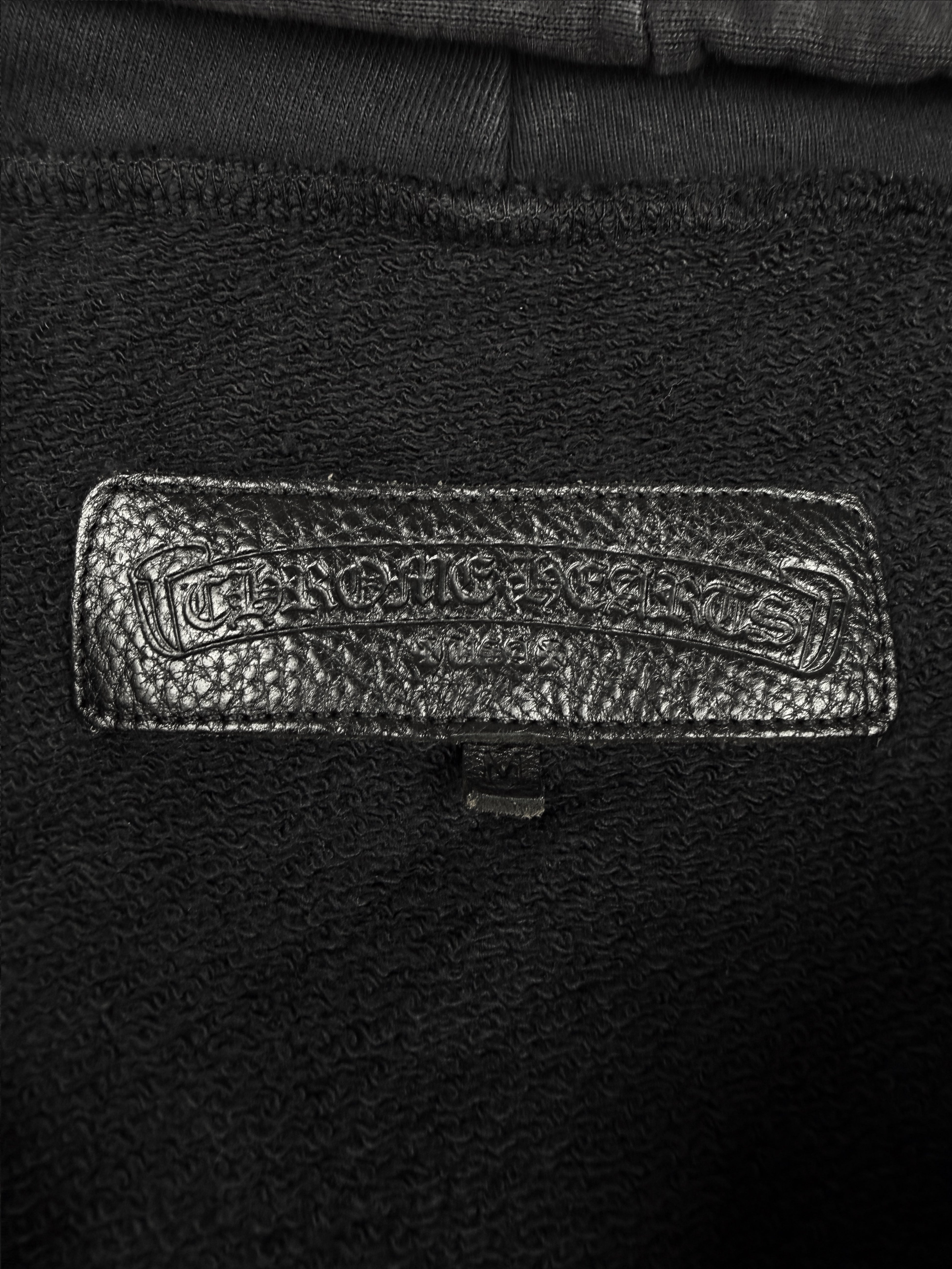Chrome Hearts Horseshoe Leather Patch Dagger Zip Hoodie