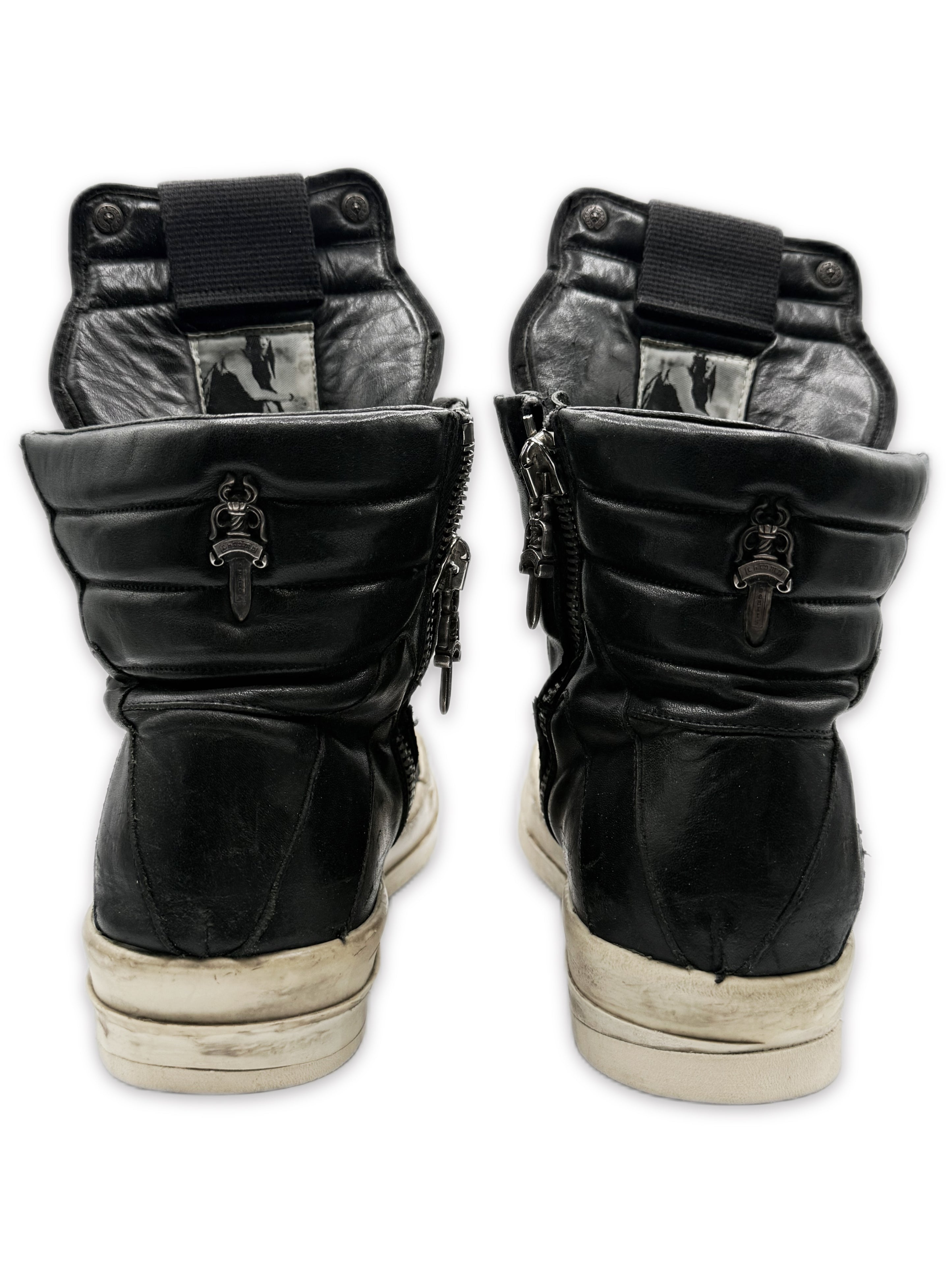 Chrome Hearts x Rick Owens Geobasket Cross Dagger Zip Sneakers