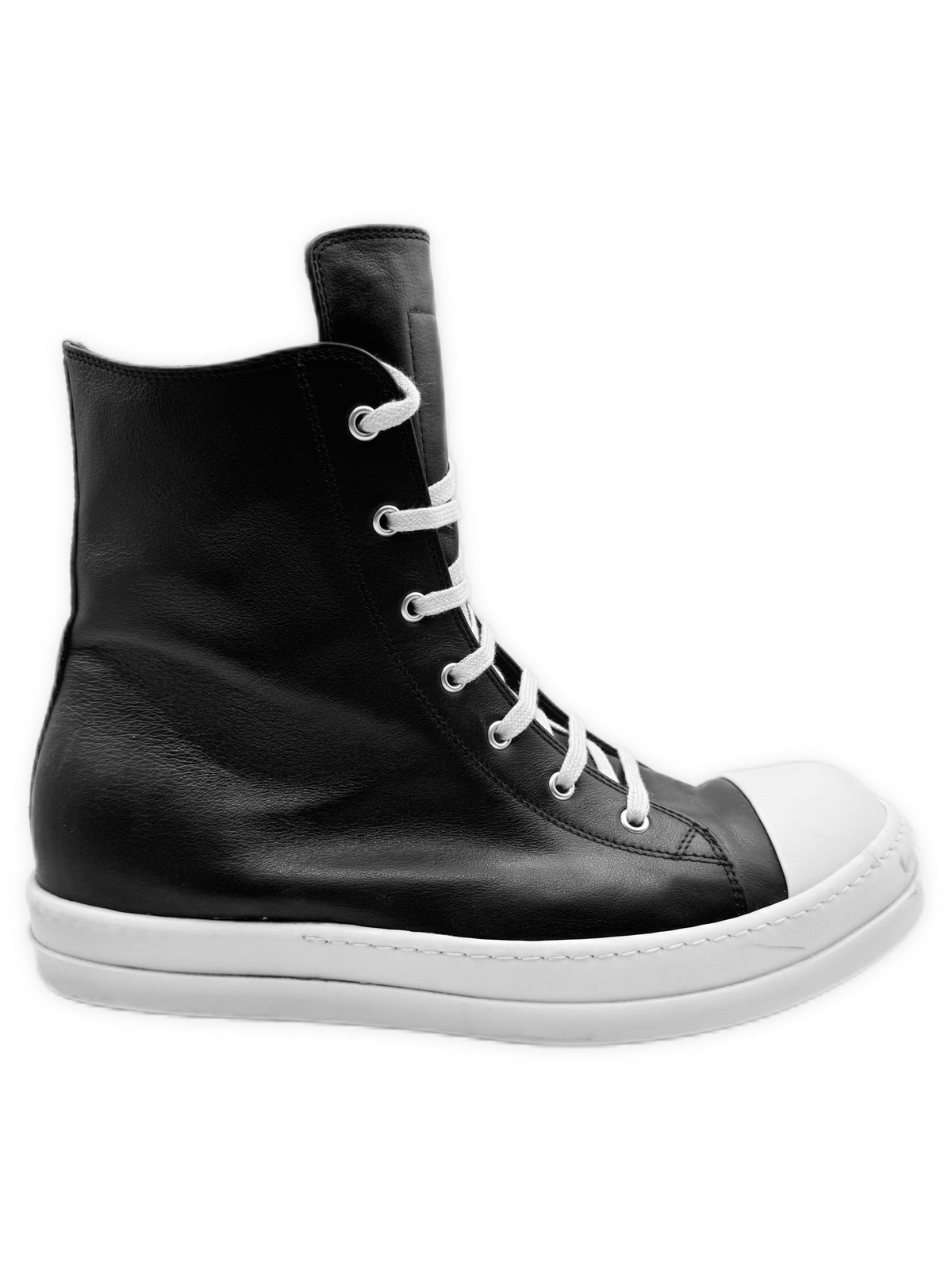 Rick Owens Leather Hi-top Side Zip Ramone Sneakers