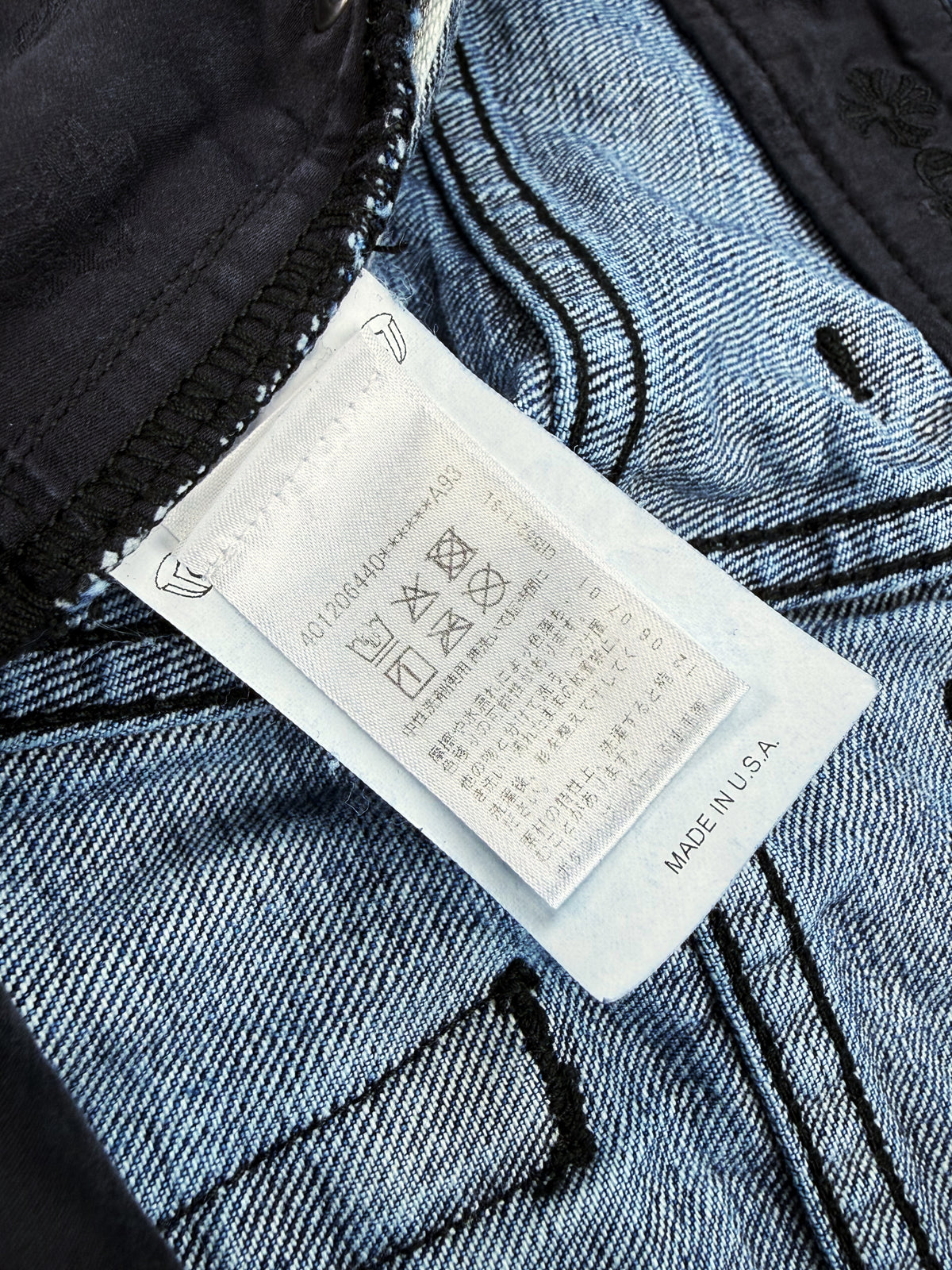 Chrome Hearts FU Cut Flared Heel Bite Blue Wash Long Denim Jeans