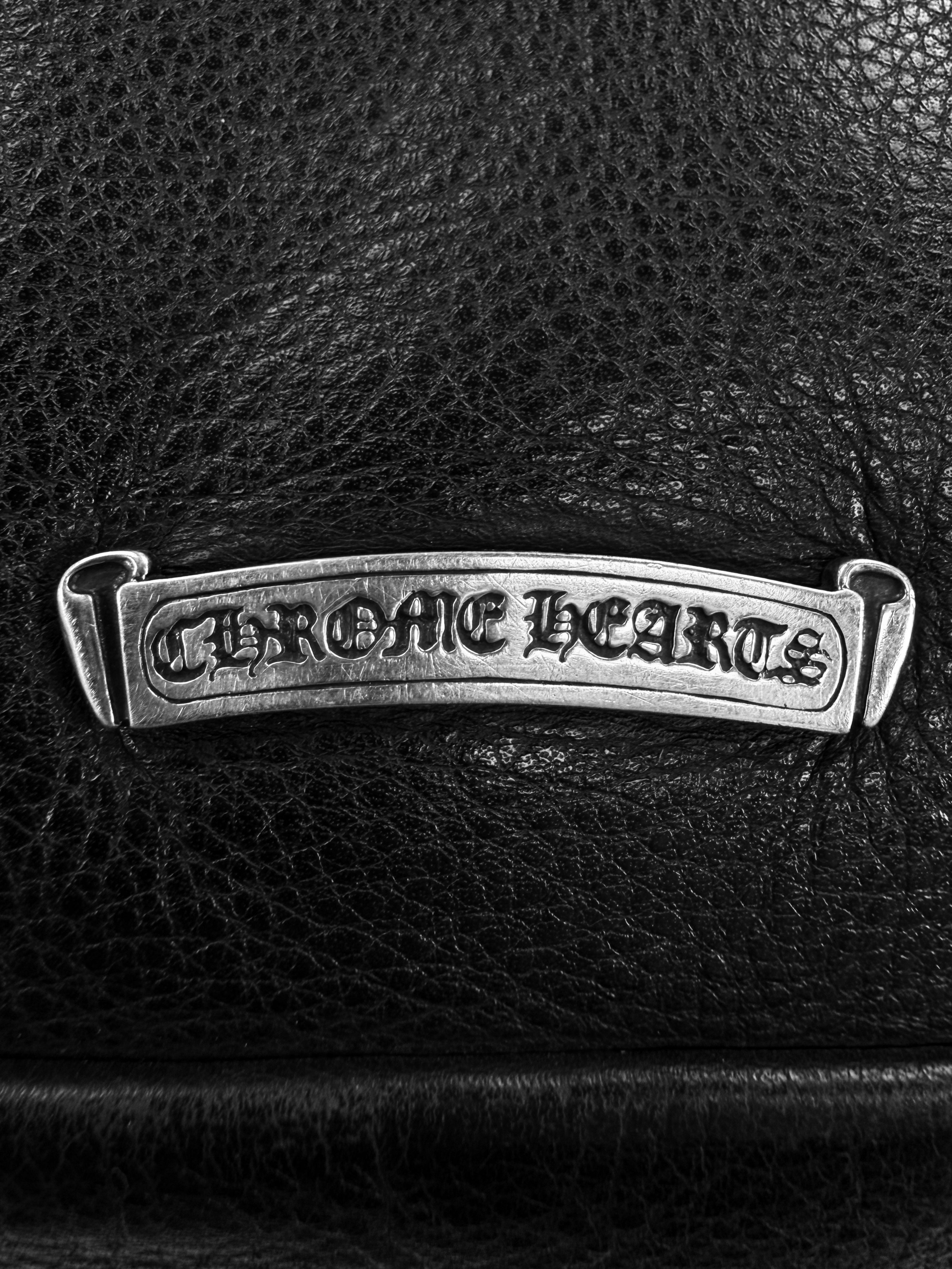 Chrome Hearts Gunslinger Black Leather .925 Silver Crossbody Bag