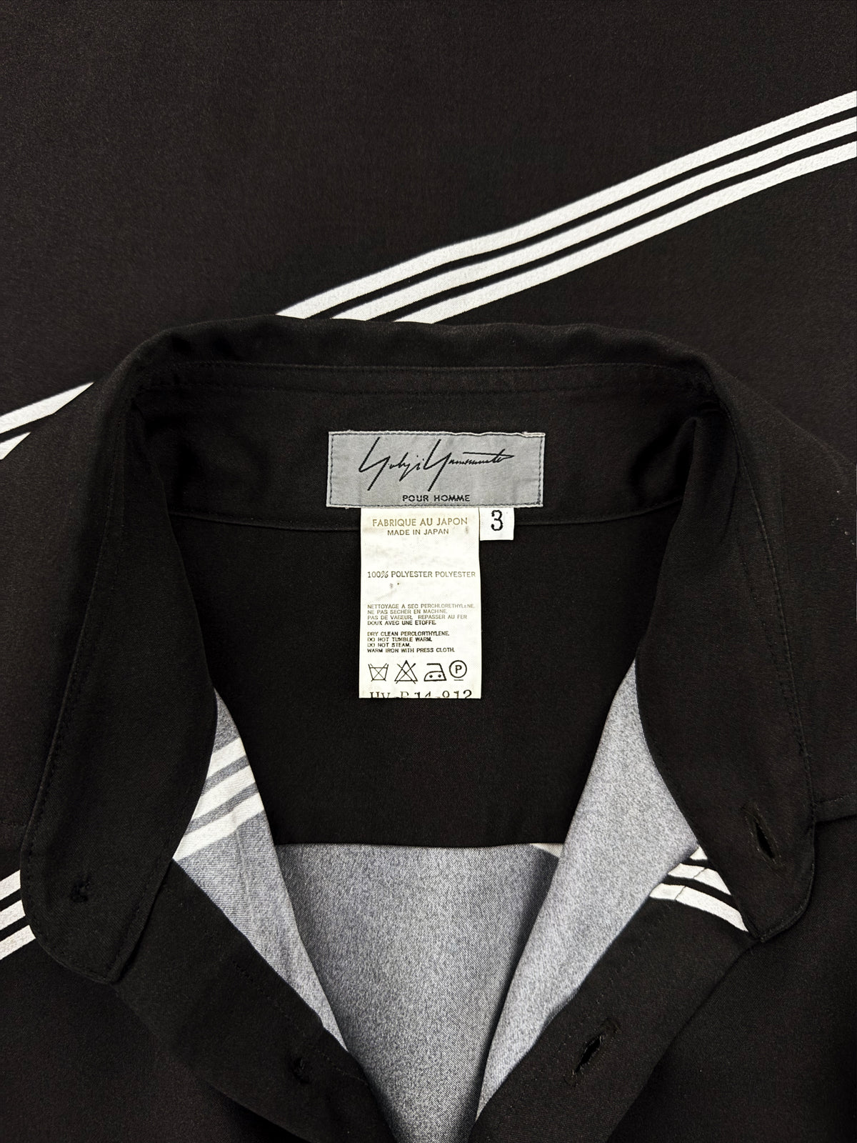 AW01 Yohji Yamamoto Pour Homme Concertina Striped Pin Up Button Up Shirt