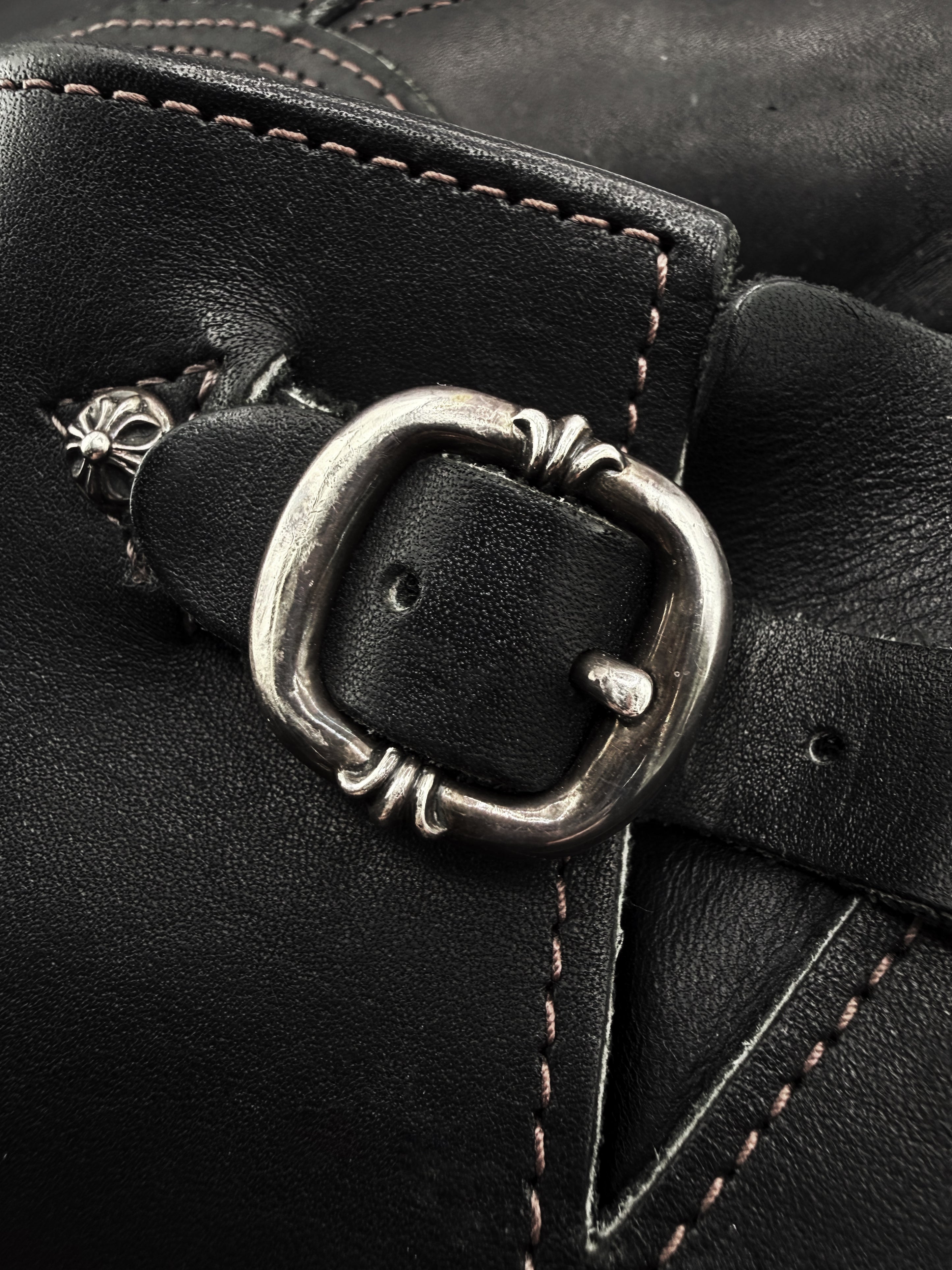 Chrome Hearts x Wesco Engineer Gunslinger Black Leather Boots