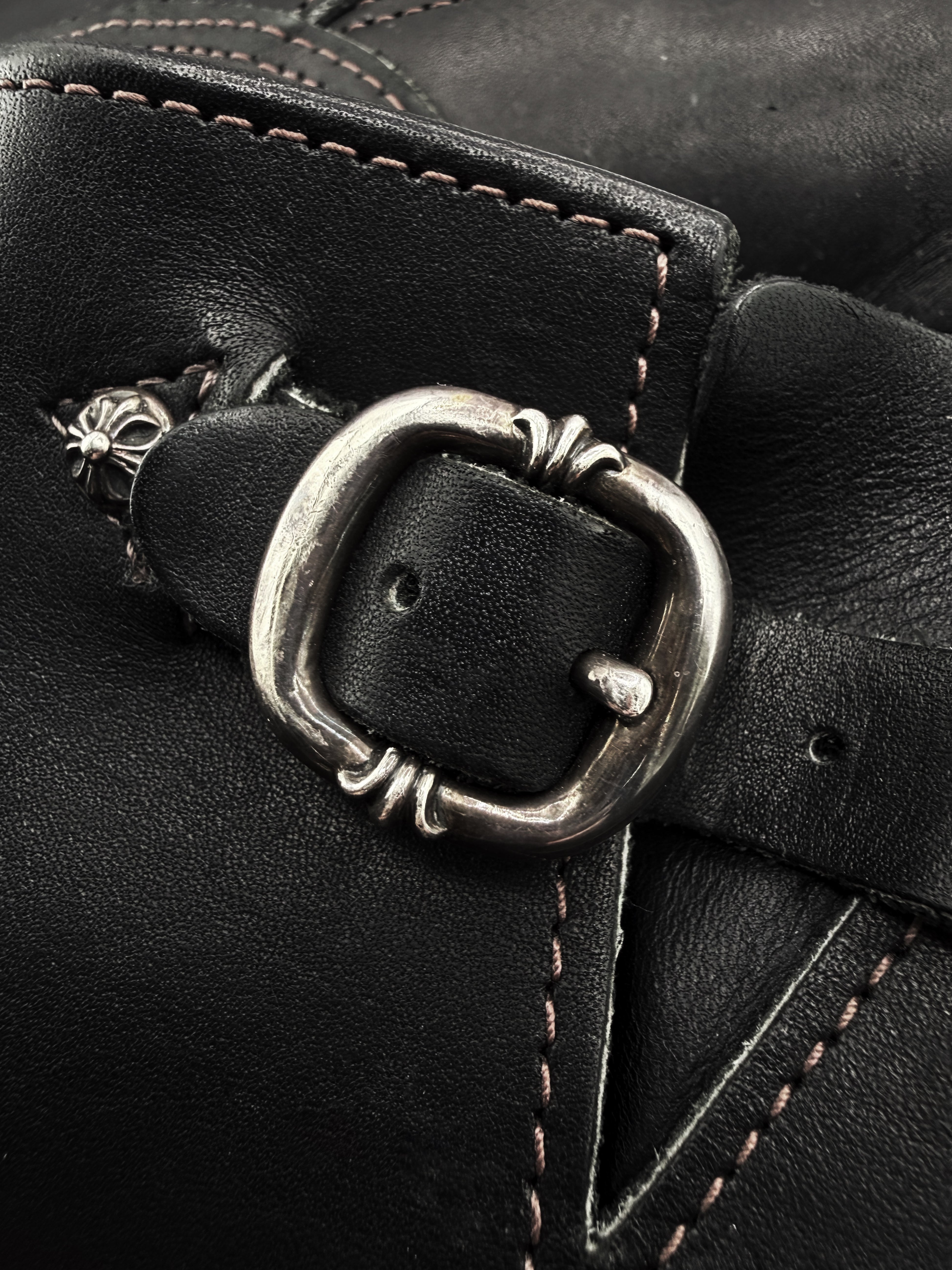 Chrome Hearts x Wesco Engineer Gunslinger Black Leather Boots