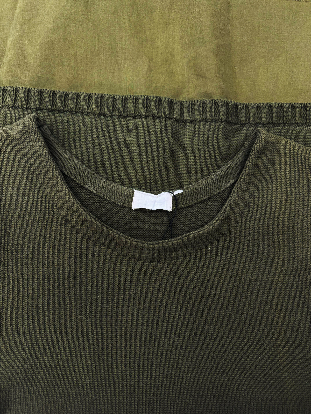 AW98 Helmut Lang Olive Green Layered Sleeveless Tank Top