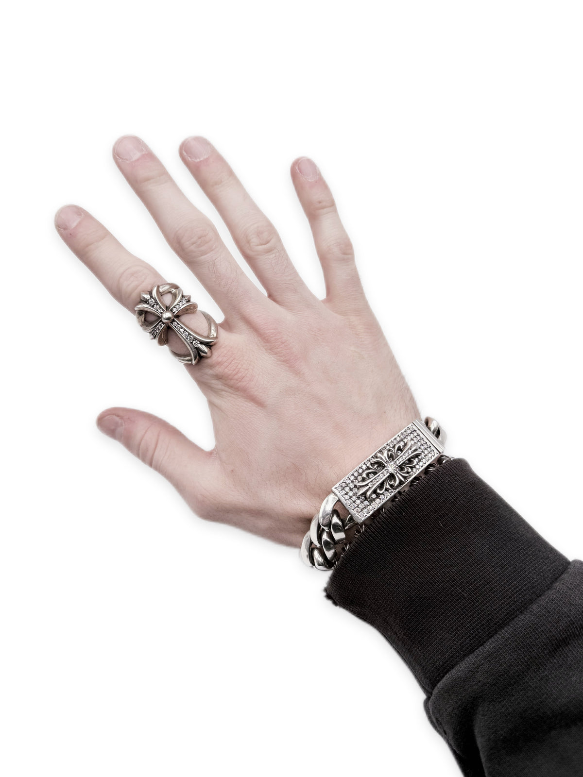 Chrome Hearts Diamond Pavé Factory Set Infinity .925 Silver Ring