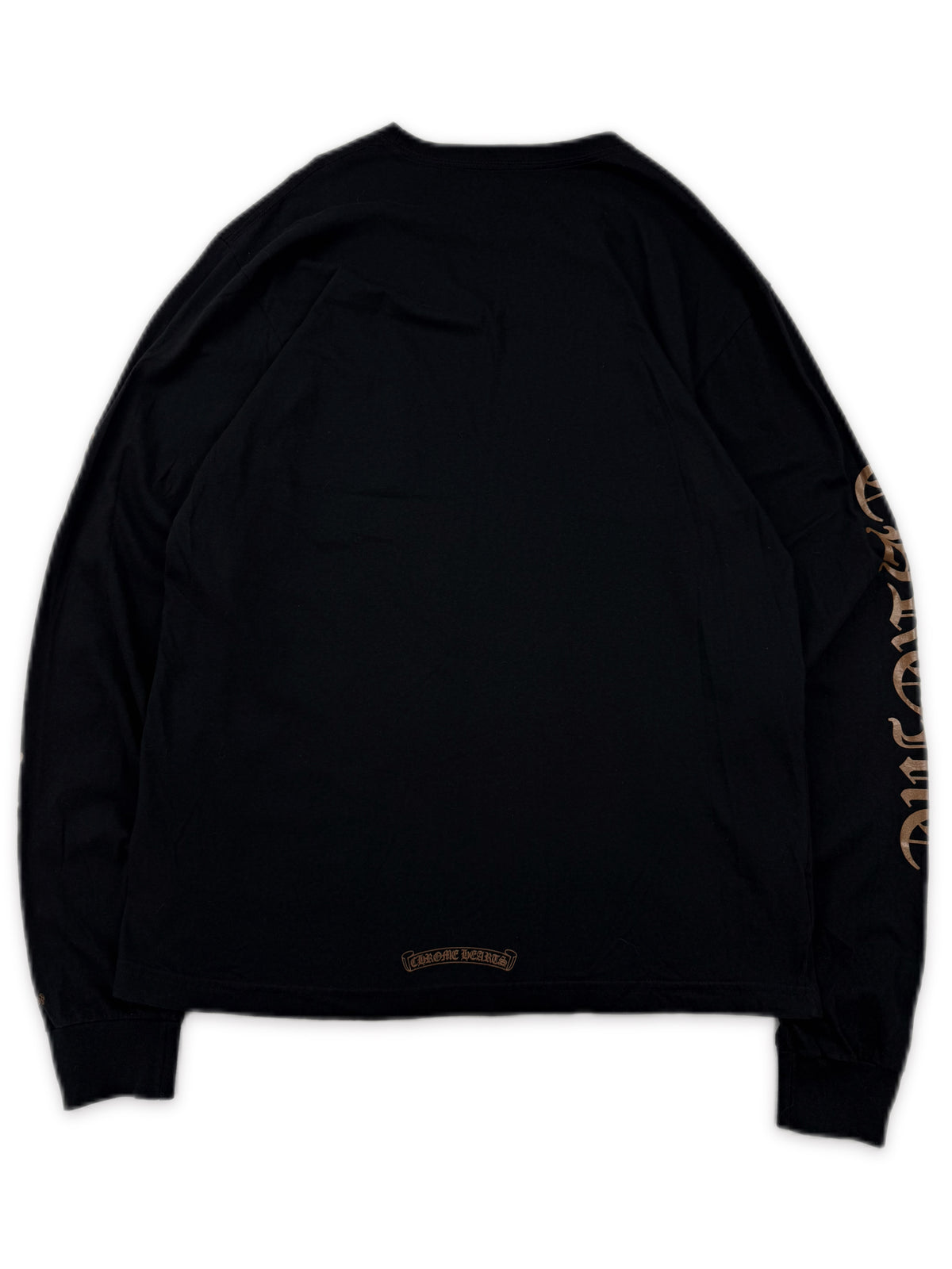 Chrome Hearts Sleeve Logo Orange Ringer Black Long Sleeve Shirt