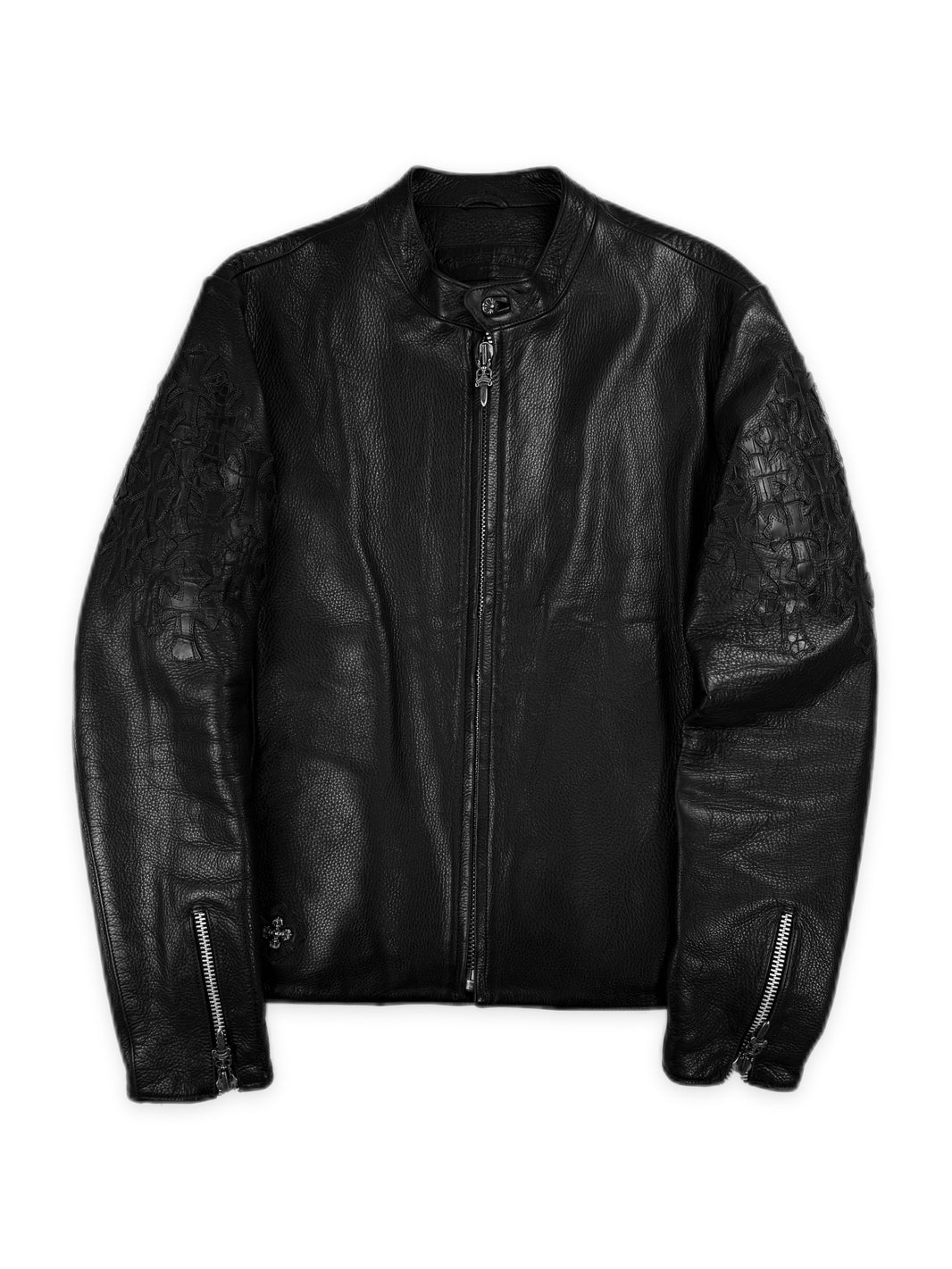 Chrome Hearts Alligator 26 Cross Patch Black Leather Moto Jacket