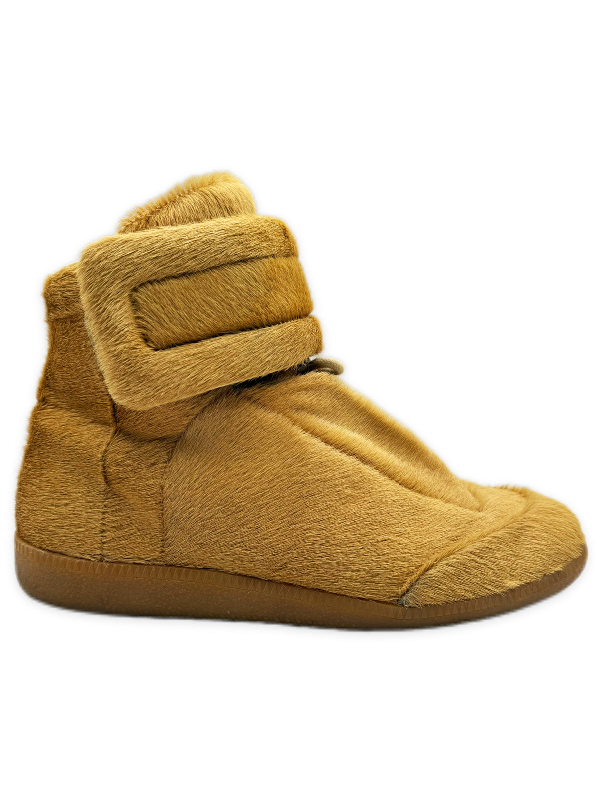 2013 Maison Margiela Beige Pony Hair Yeezus Future Hi-top Sneakers