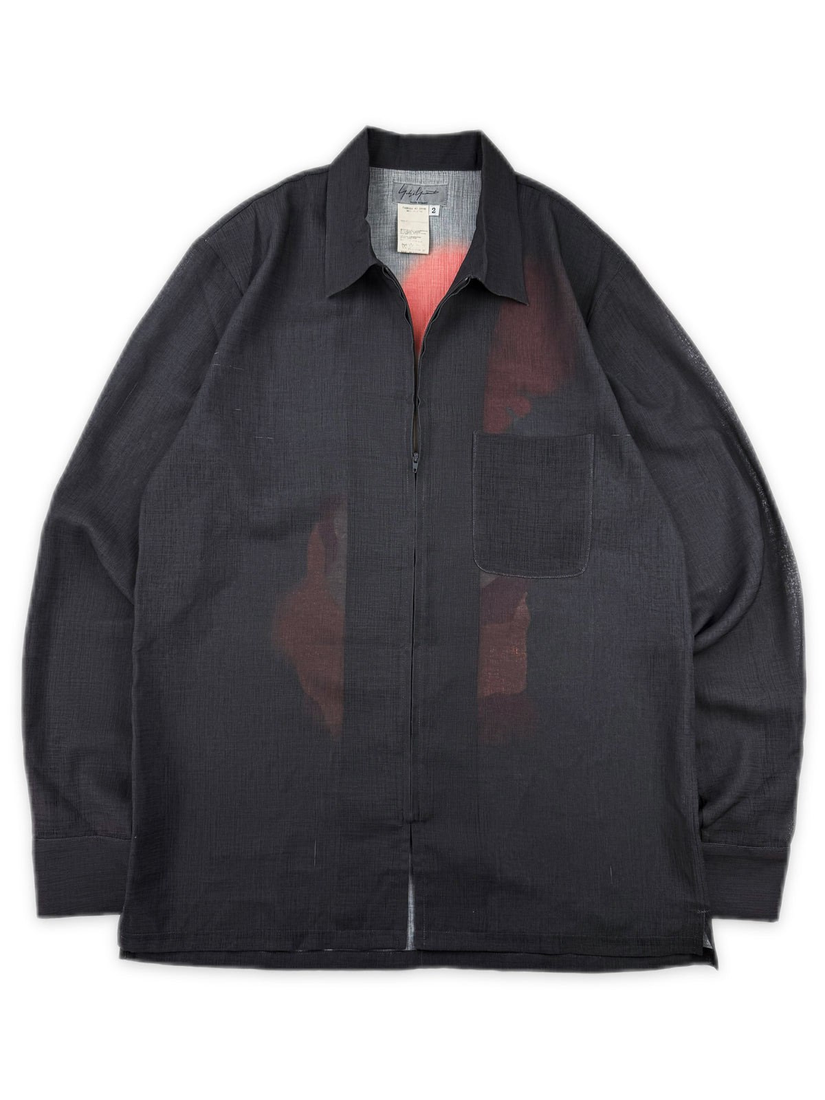 SS02 Yohji Yamamoto Pour Homme Saeko Tsuemura Pin Up Sheer Jacket