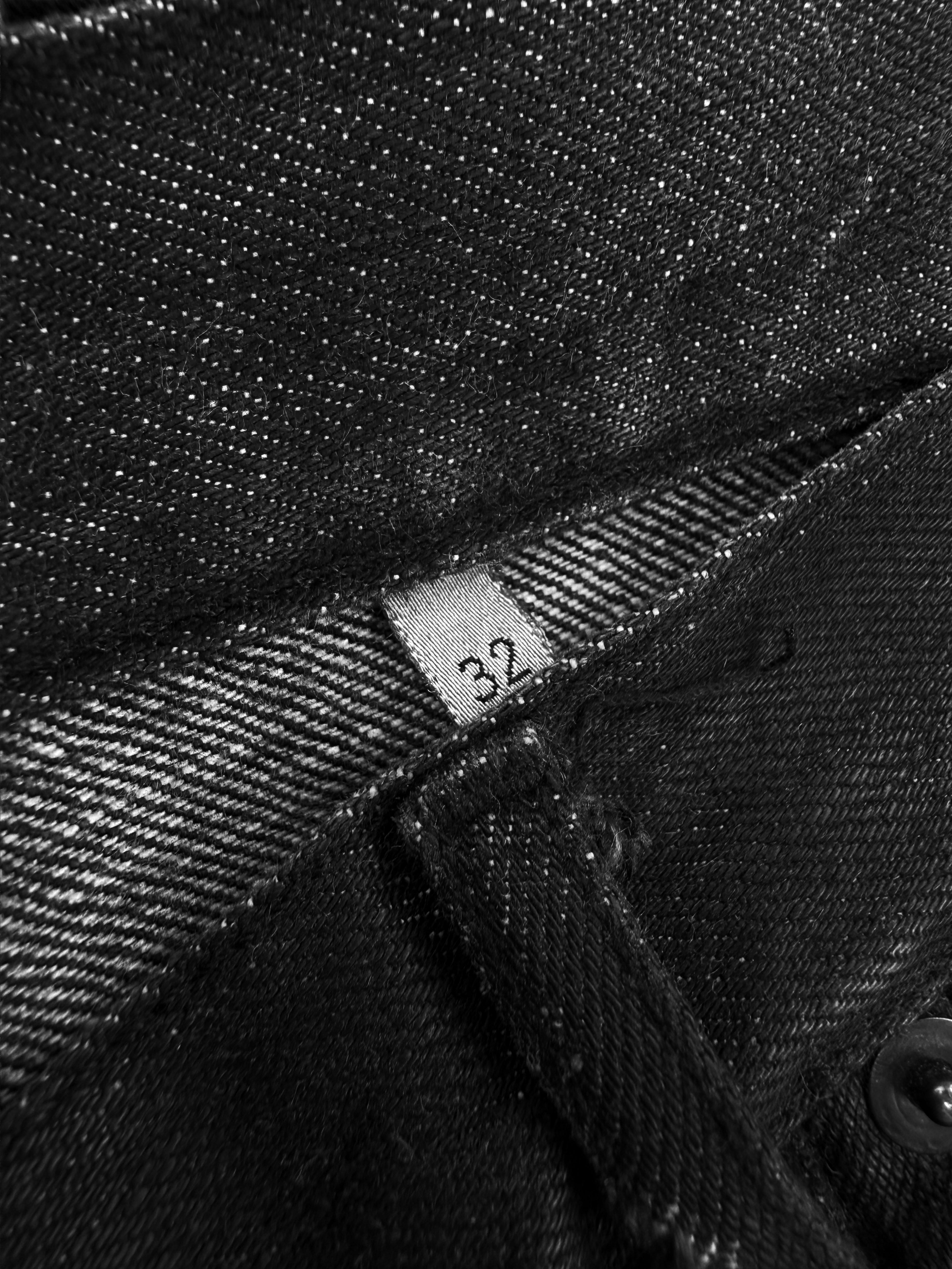 SS04 Dior Homme ‘Strip’ Unaltered Black Distressed Wax Denim Jeans
