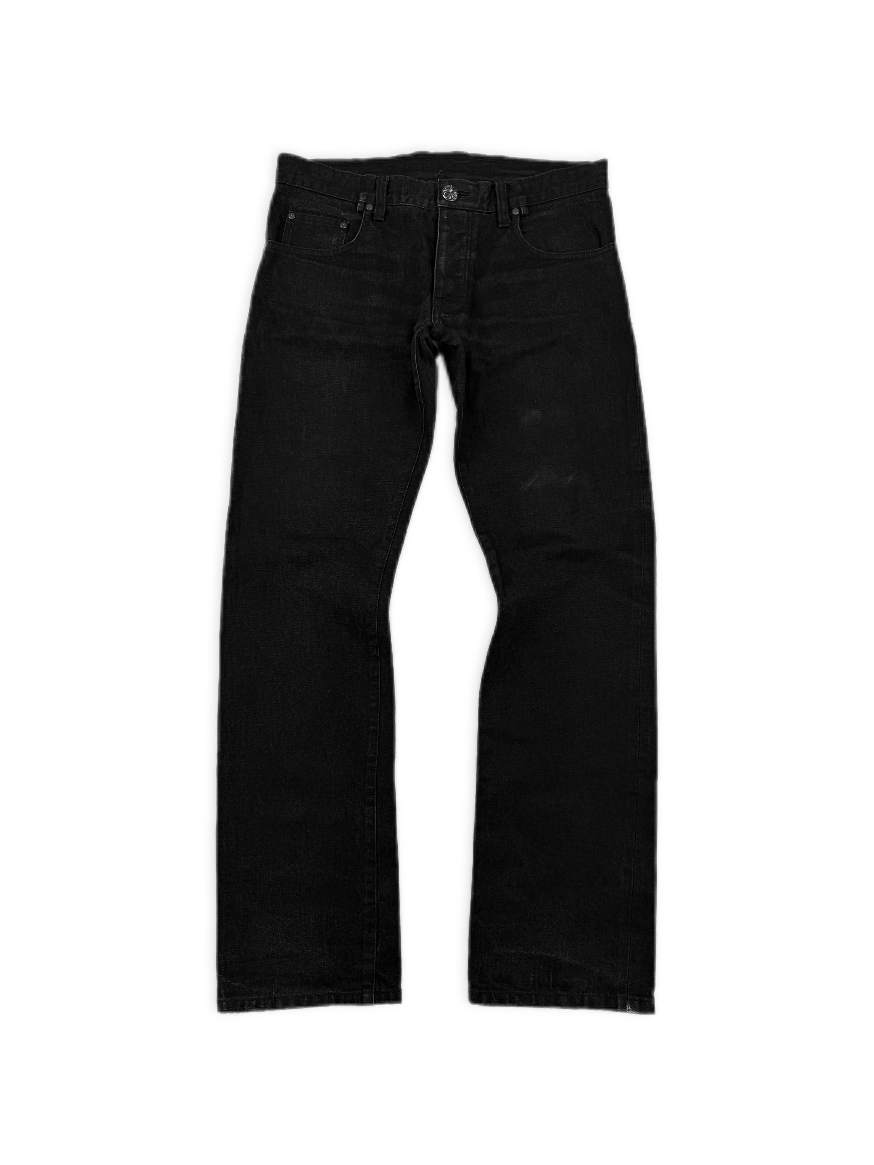 Chrome Hearts Ash Wash Flared Cut Black .925 Silver Denim Jeans