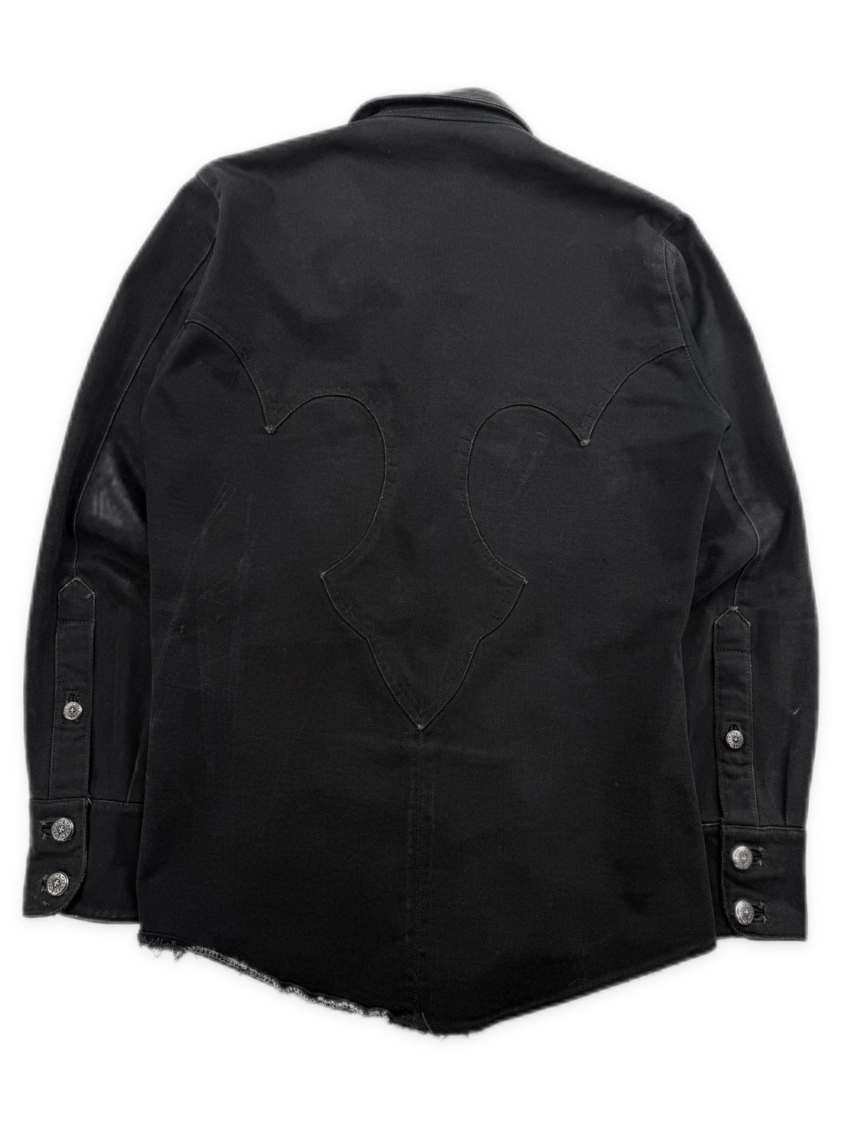 Chrome Hearts Western Fleur .925 Silver Black Denim Shirt Jacket